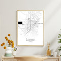 Logan Utah City Map Poster - GroovyGrove