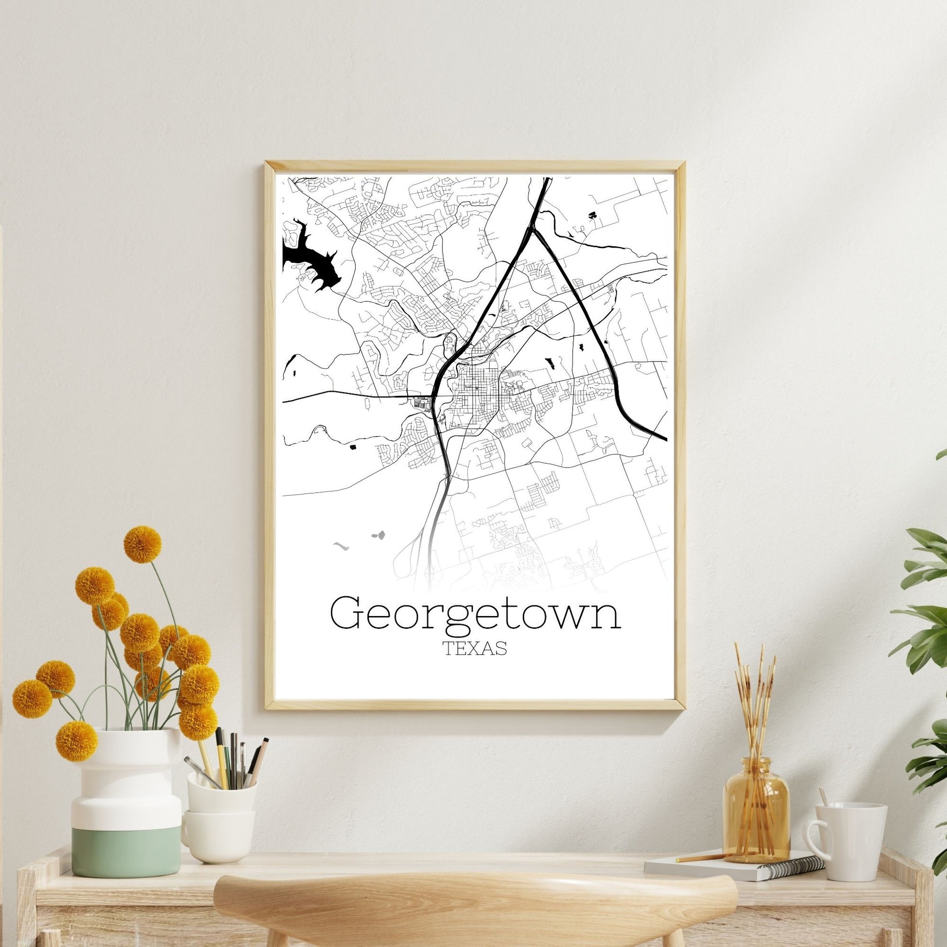 Georgetown Texas City Map Poster - GroovyGrove