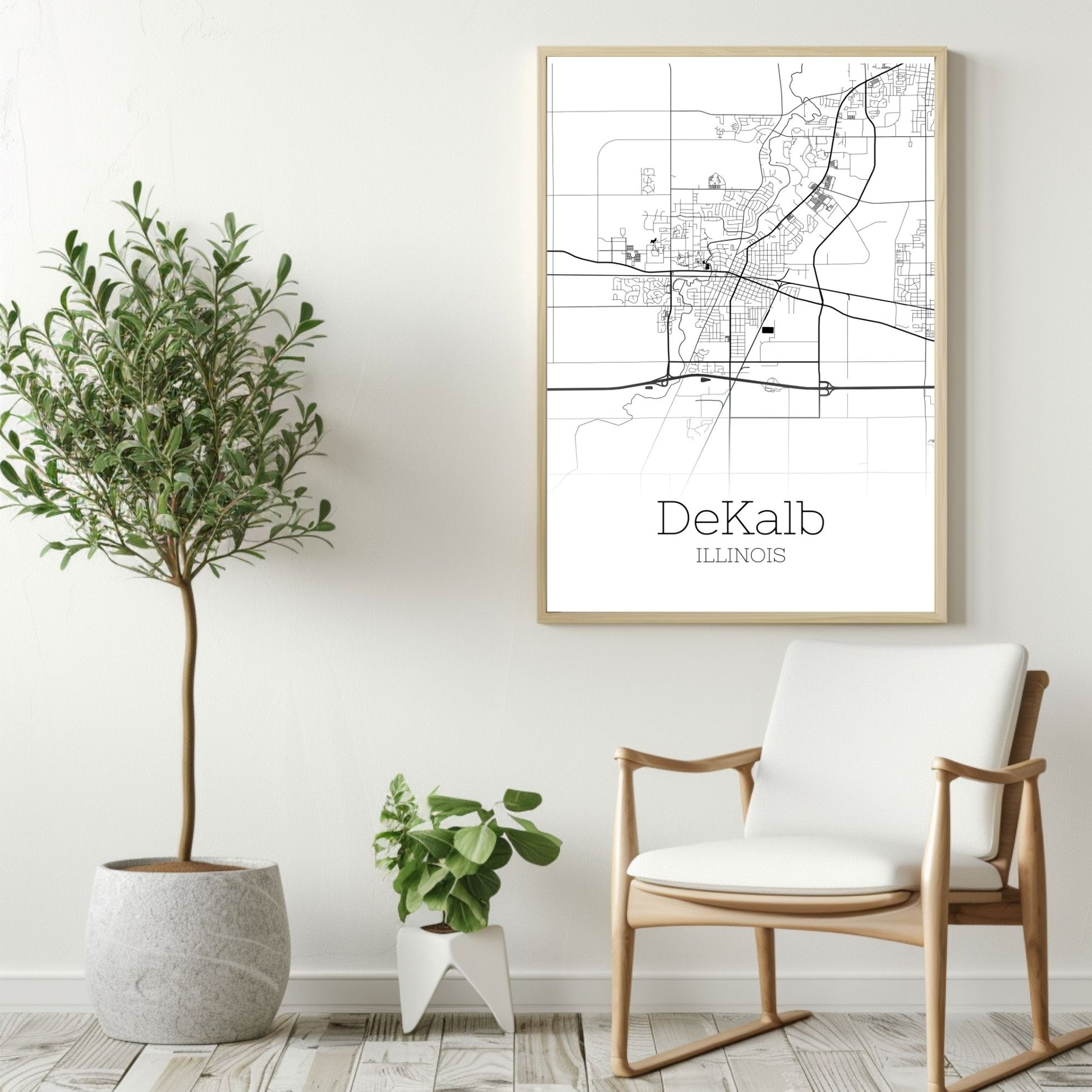 Dekalb Illinois City Map Poster - GroovyGrove