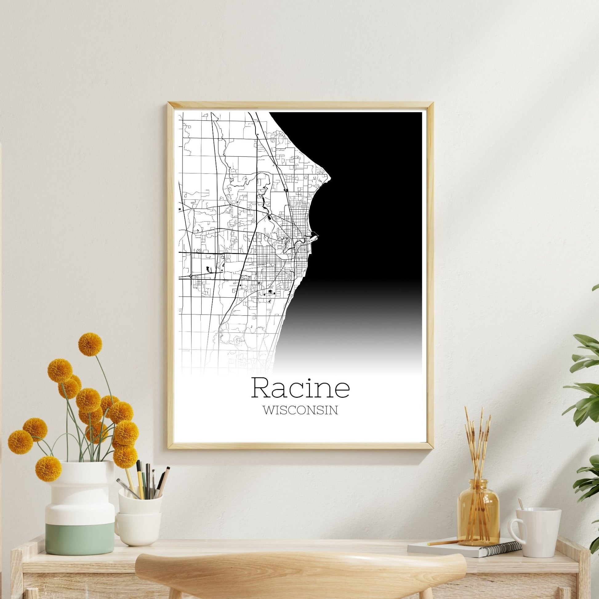 Racine Wisconsin City Map Poster - GroovyGrove