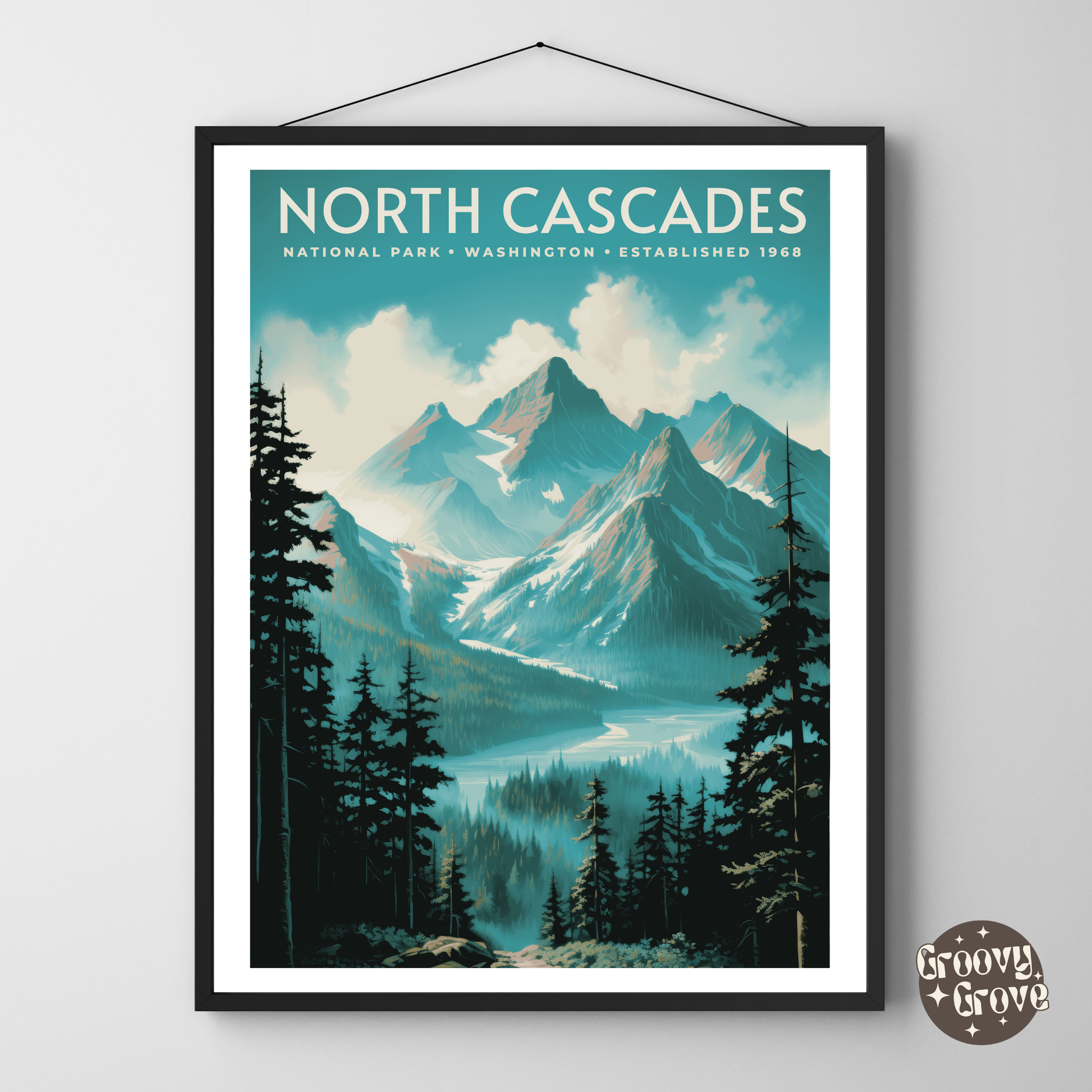 North Cascades National Park Vintage Poster - GroovyGrove