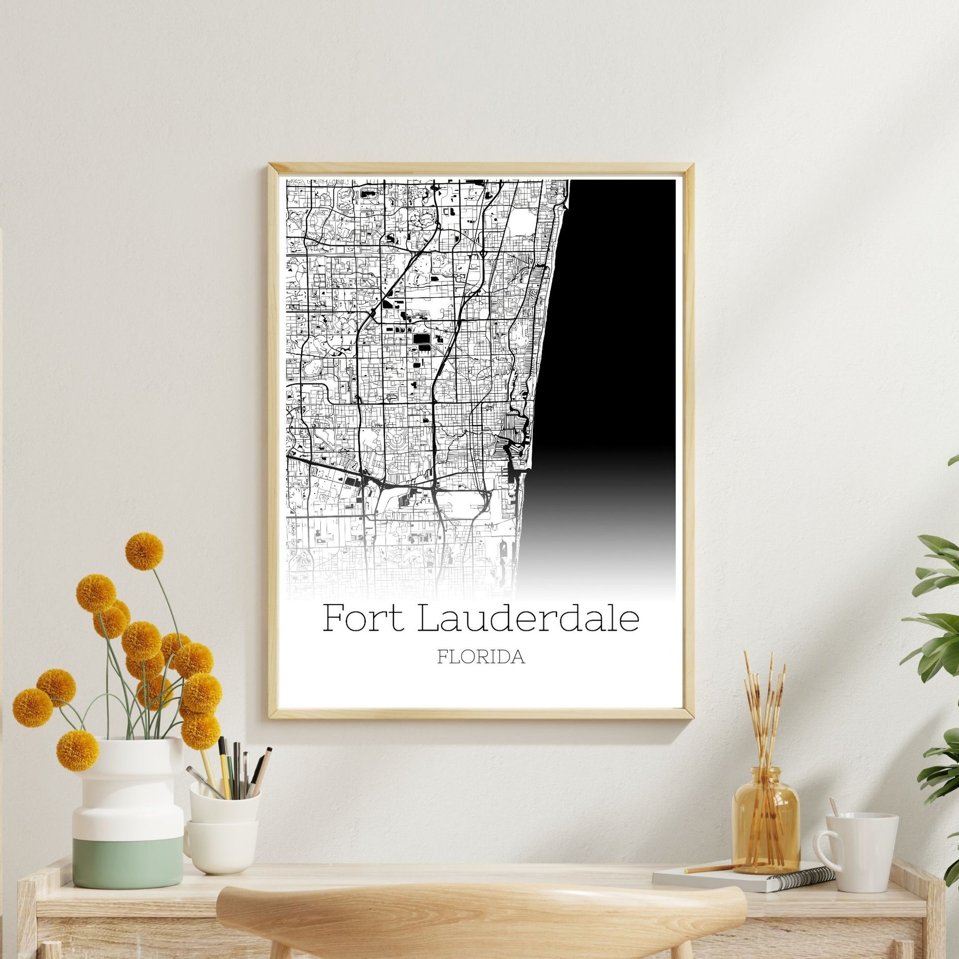 Fort Lauderdale Florida City Map Poster - GroovyGrove