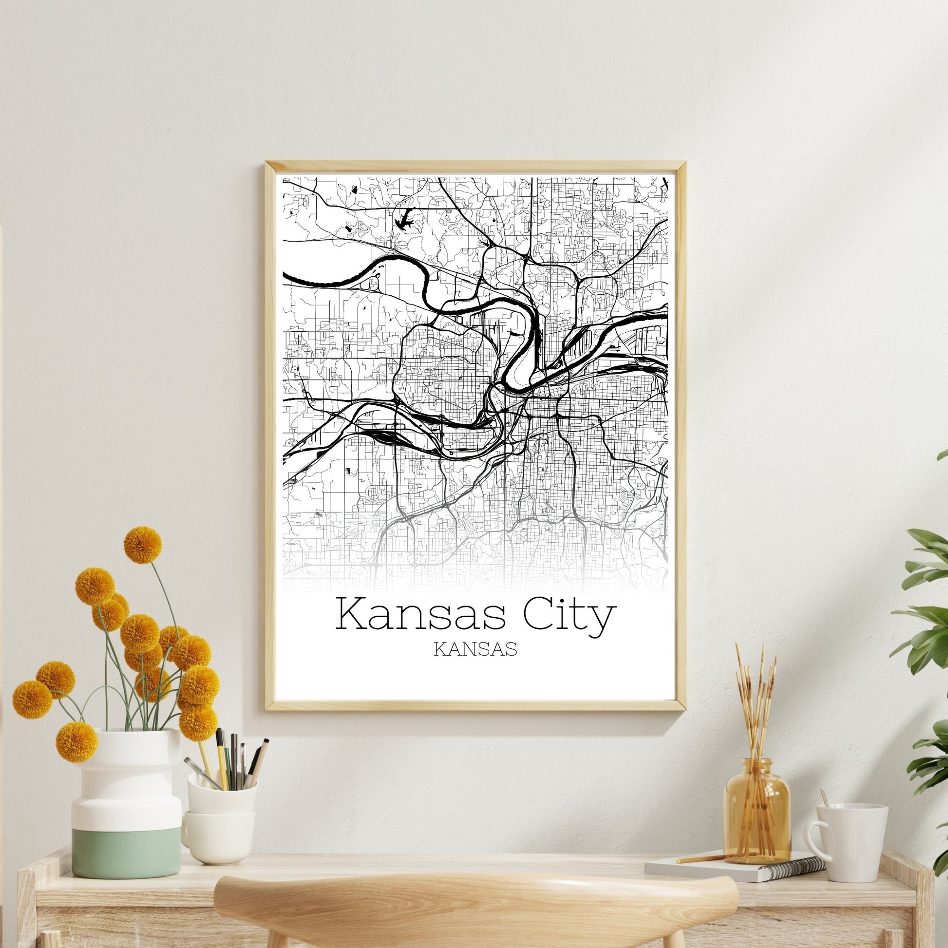 Kansas City Kansas Map Poster - GroovyGrove