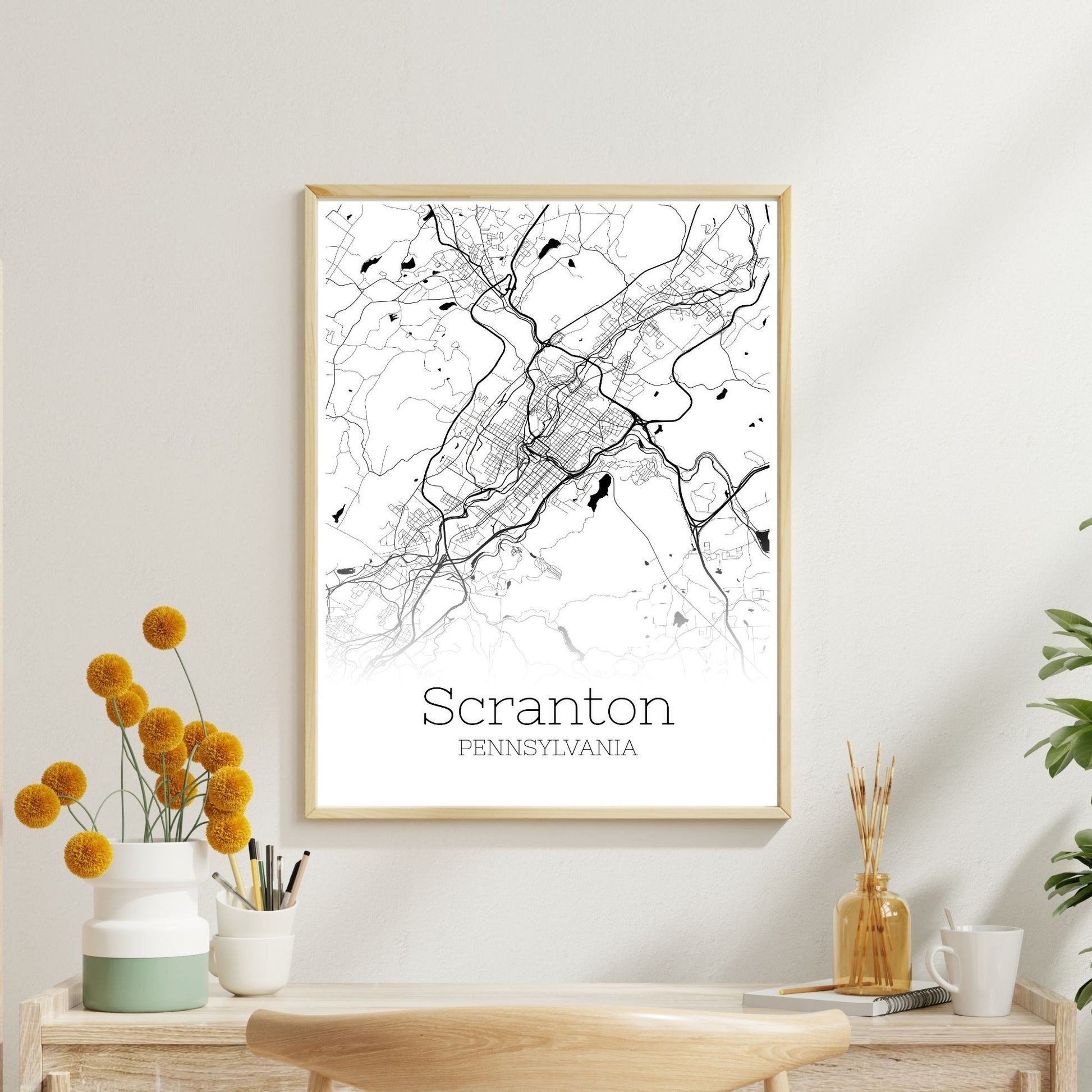 Scranton Pennsylvania City Map Poster - GroovyGrove