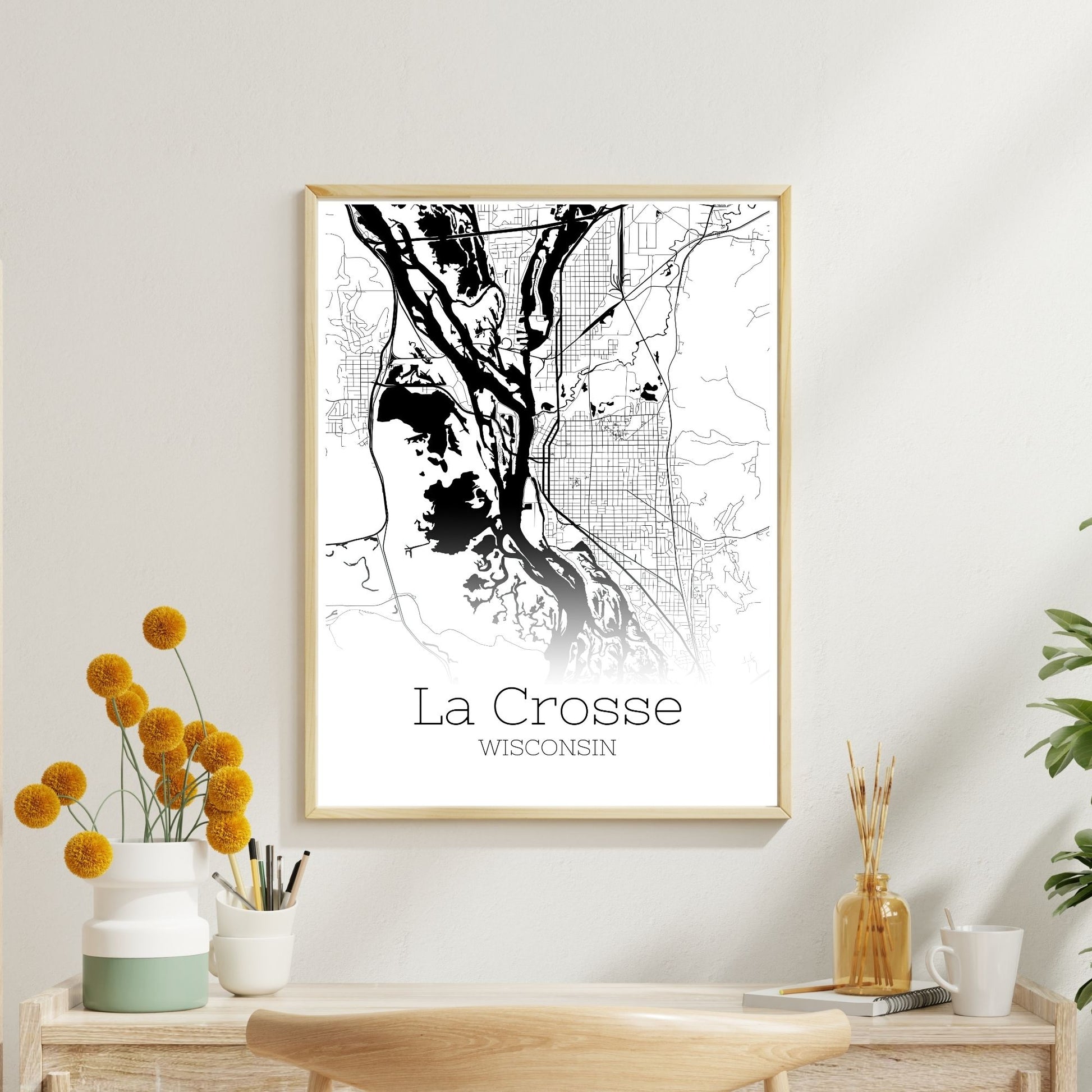 La Crosse Wisconsin City Map Poster - GroovyGrove