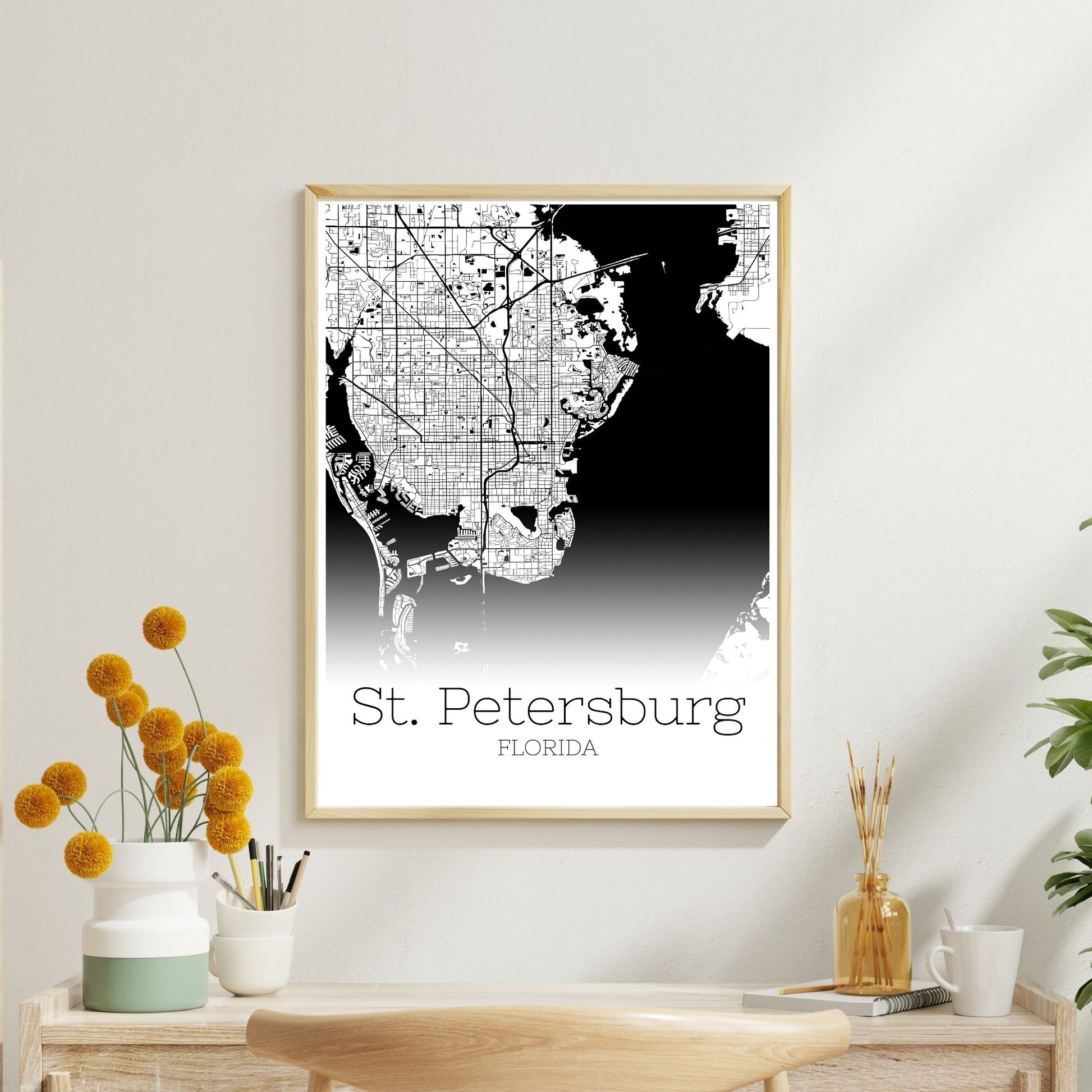 St. Petersburg Florida City Map Poster - GroovyGrove