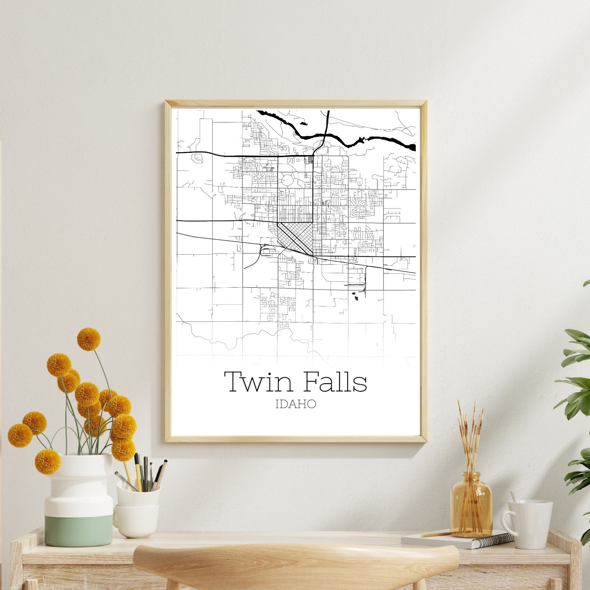 Twin Falls Idaho City Map Poster - GroovyGrove