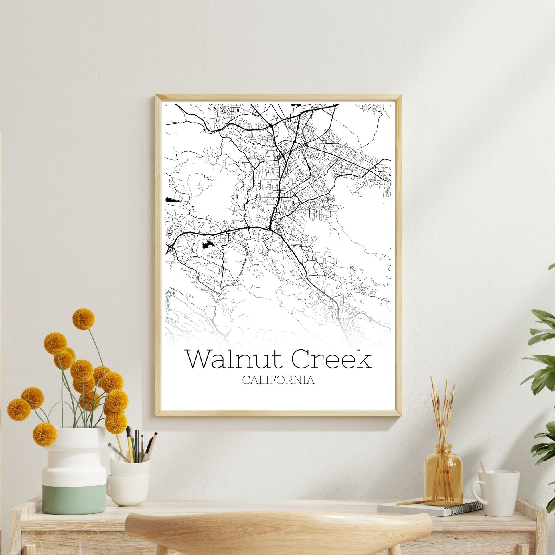 Walnut Creek California City Map Poster - GroovyGrove