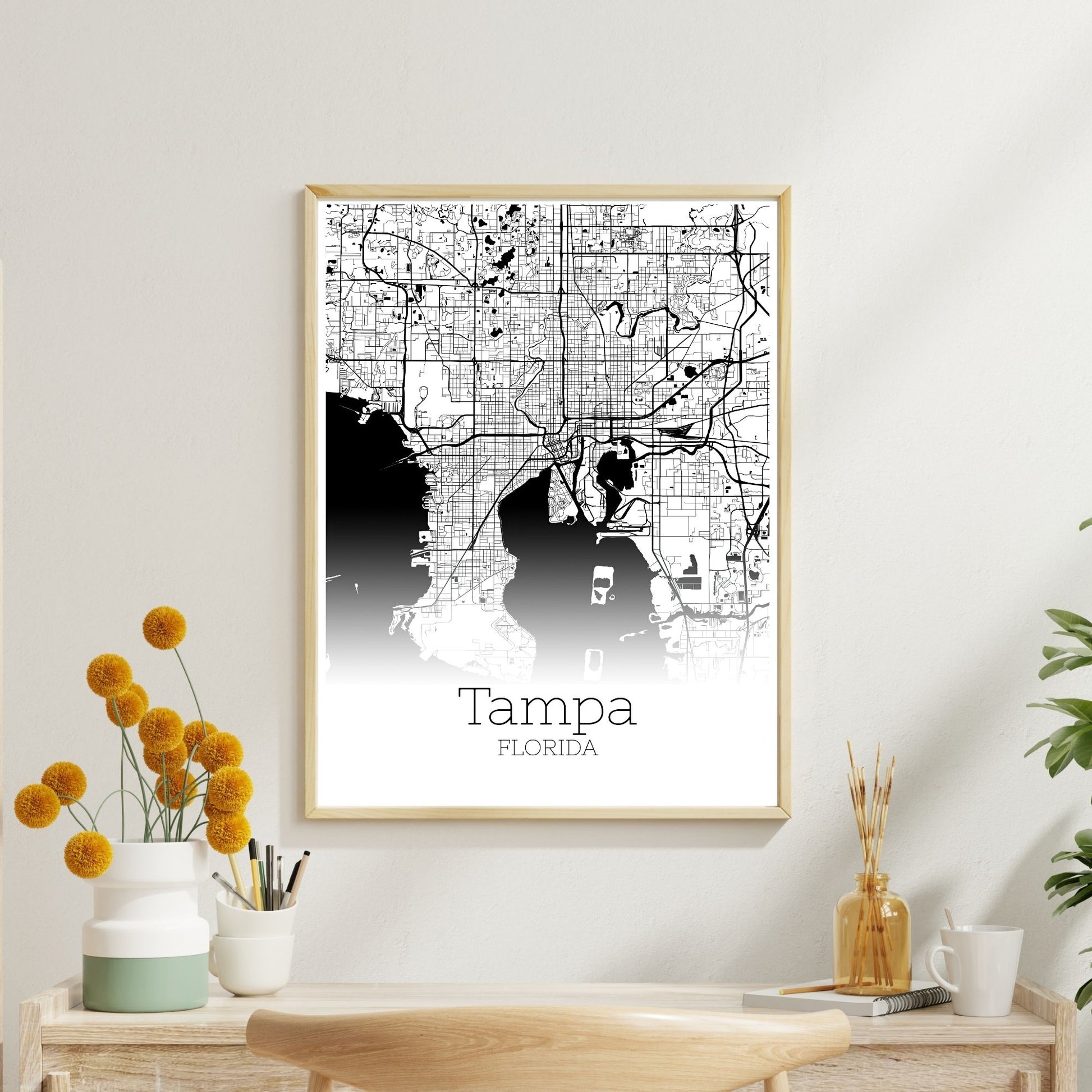 Tampa Florida City Map Poster - GroovyGrove