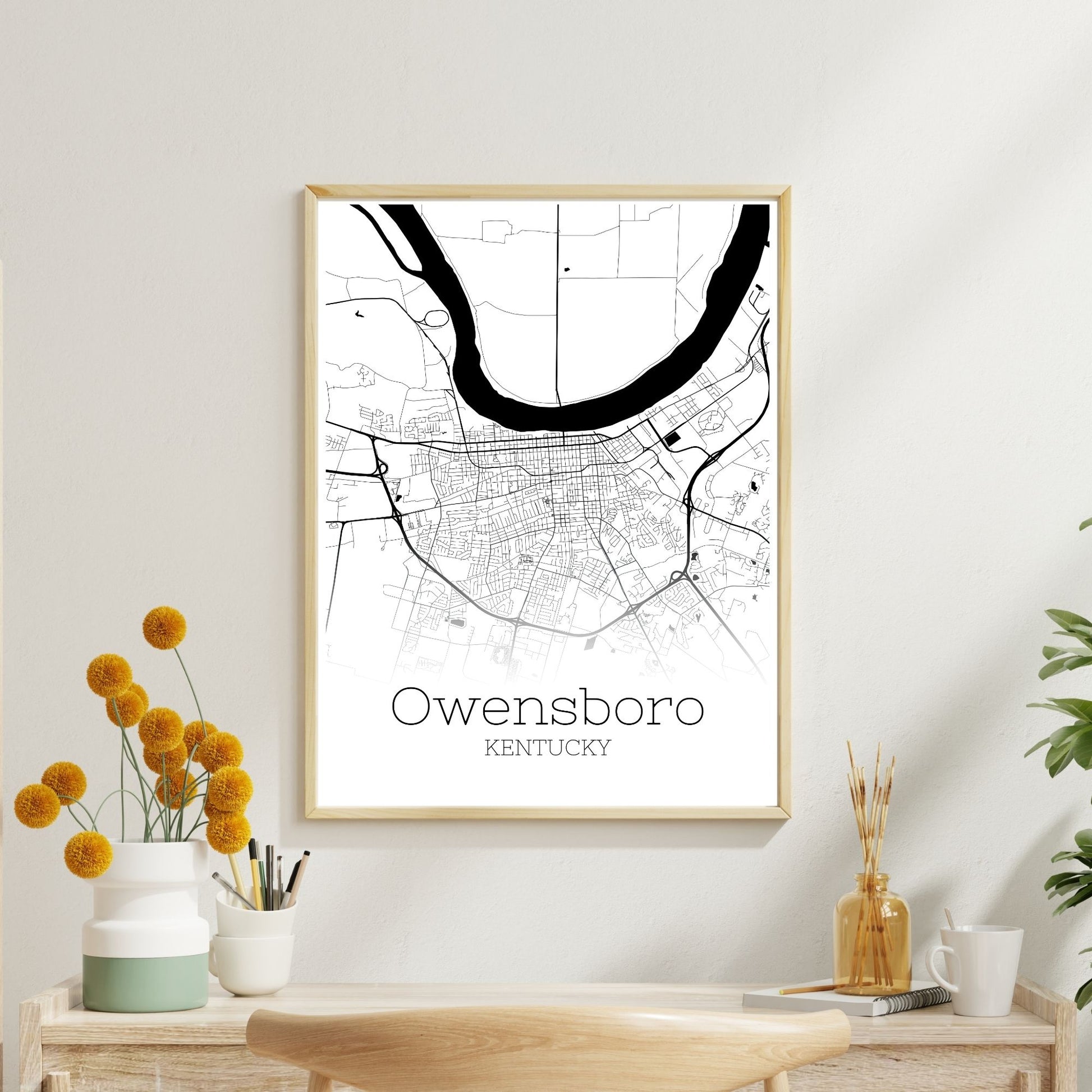 Owensboro Kentucky City Map Poster - GroovyGrove