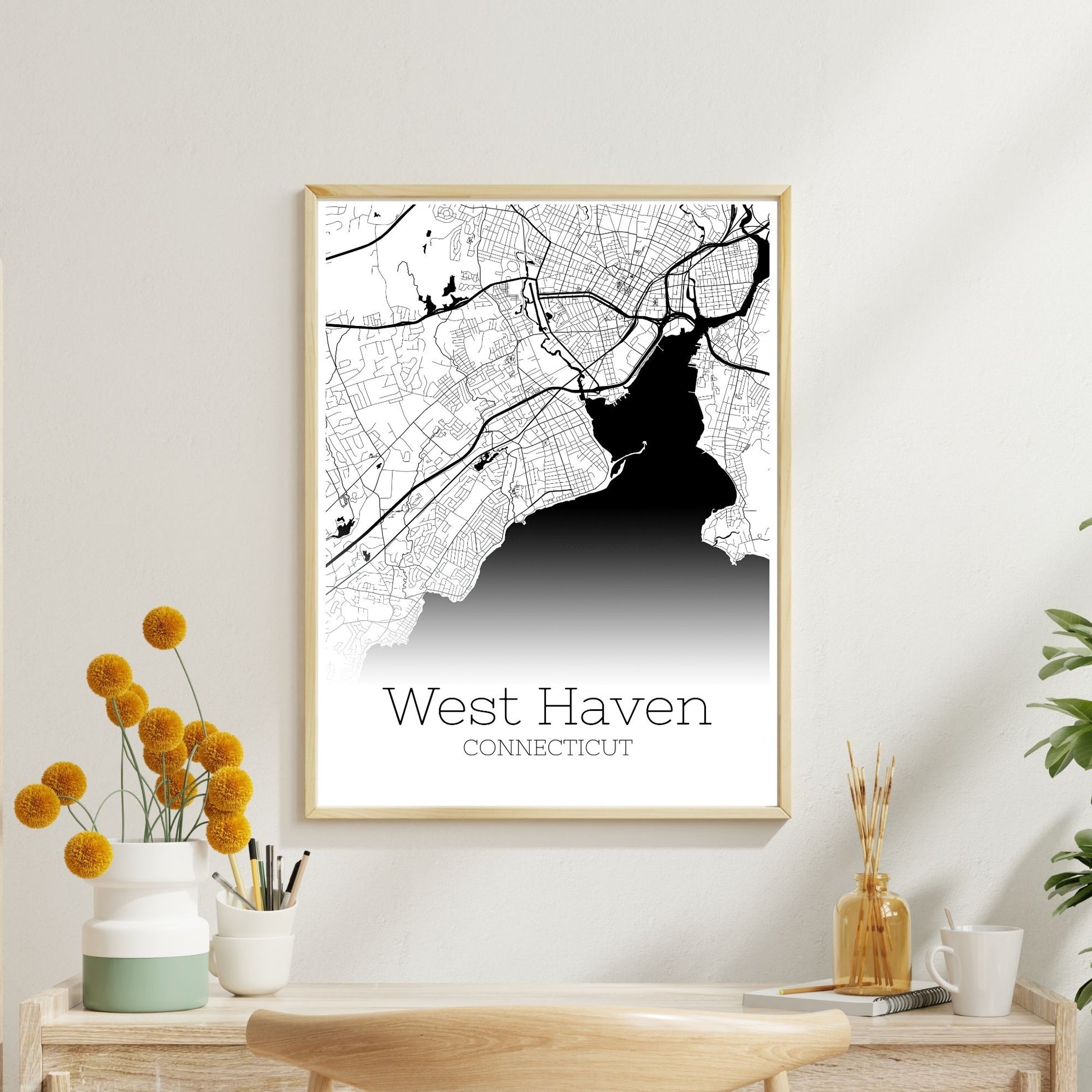 West Haven Connecticut City Map Poster - GroovyGrove