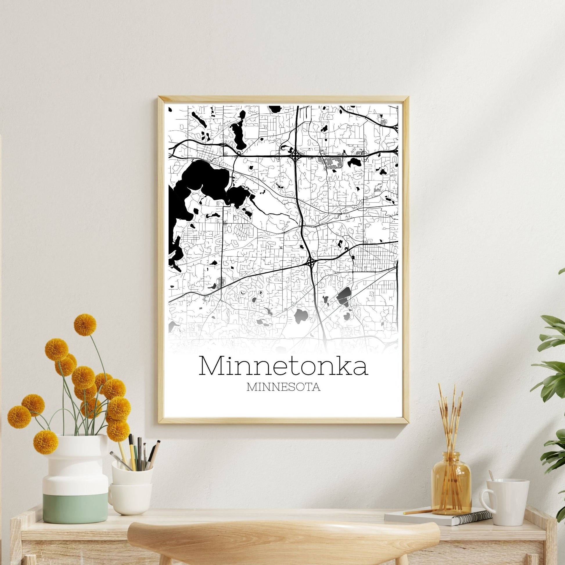 Minnetonka Minnesota City Map Poster - GroovyGrove