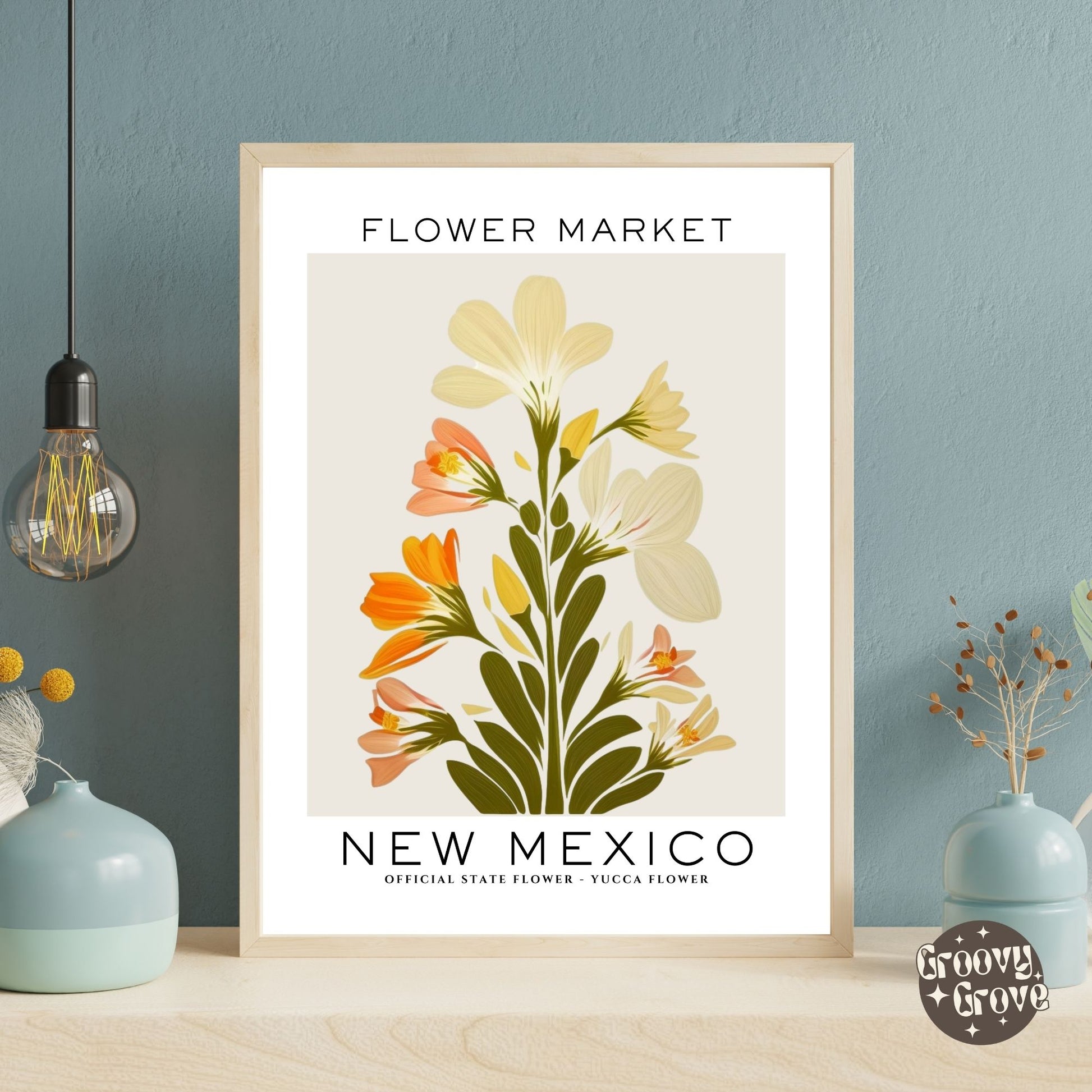 New Mexico Flower Market Poster - GroovyGrove