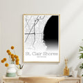 St. Clair Shores Michigan City Map Poster - GroovyGrove