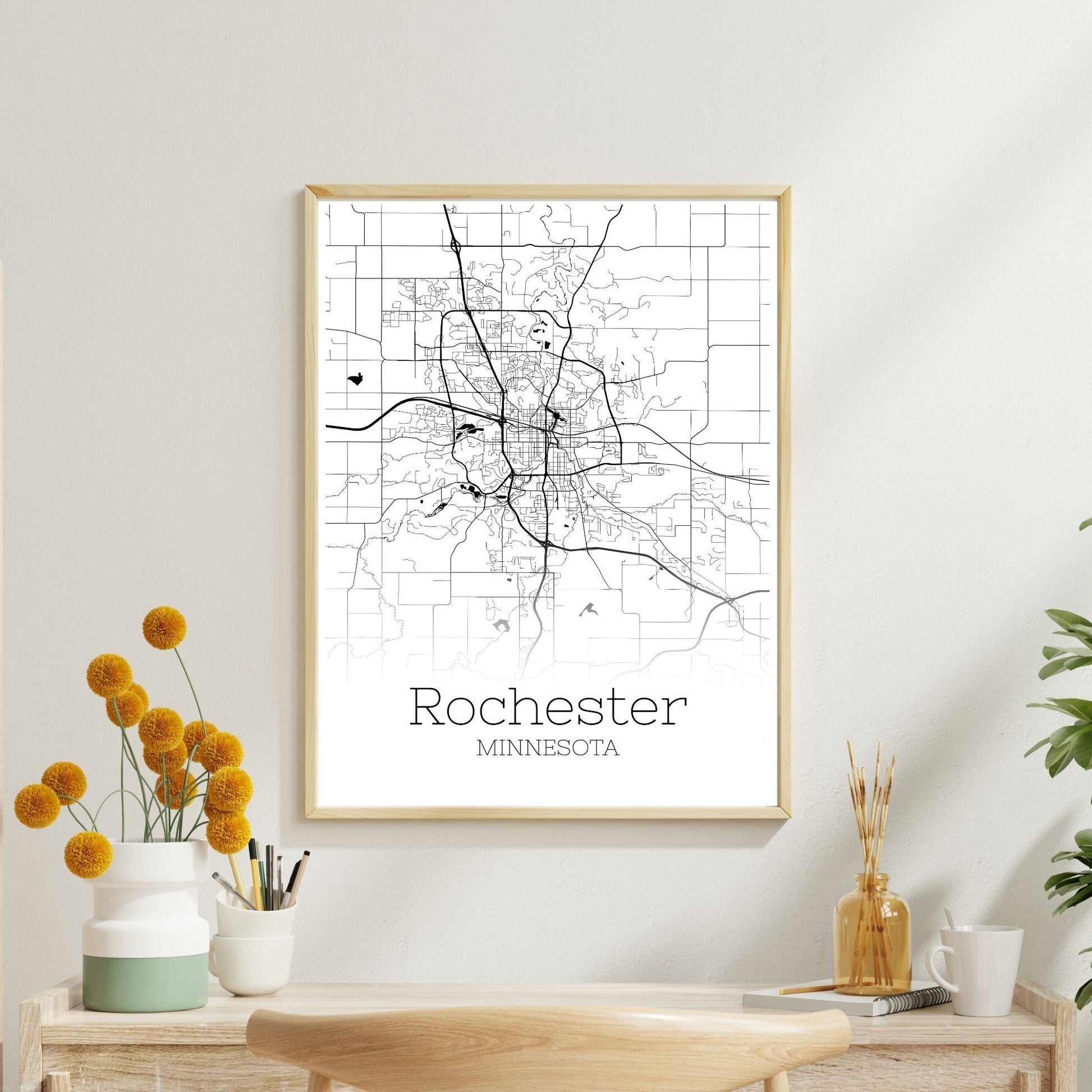 Rochester Minnesota City Map Poster - GroovyGrove