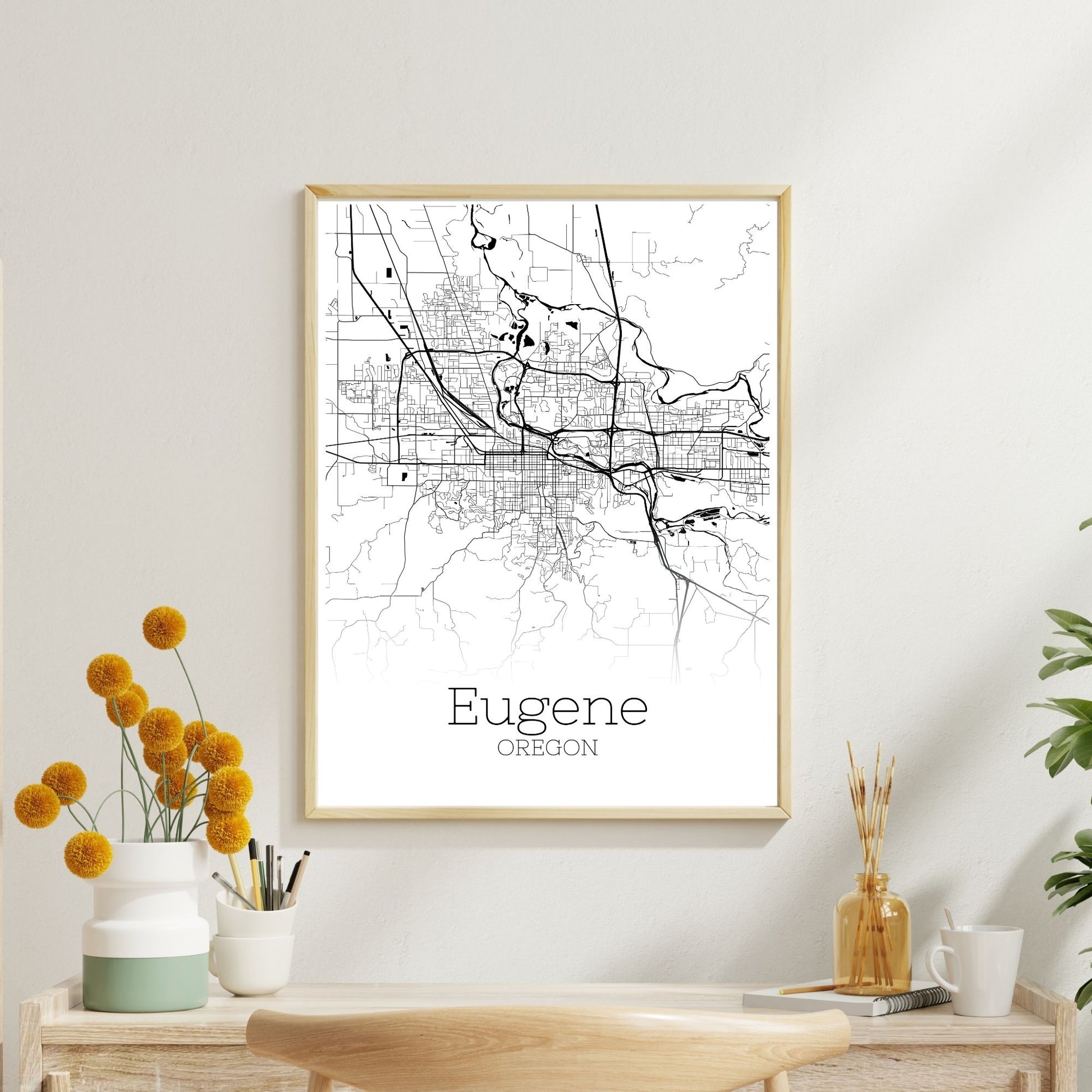 Eugene Oregon City Map Poster - GroovyGrove