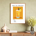 Mai Tai Swizzle Retro Cocktail Poster - GroovyGrove