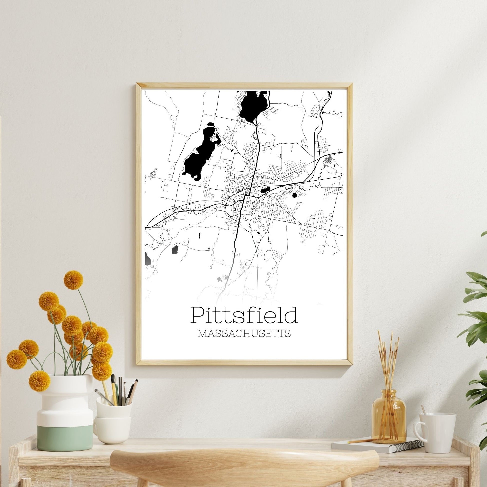 Pittsfield Massachusetts City Map Poster - GroovyGrove