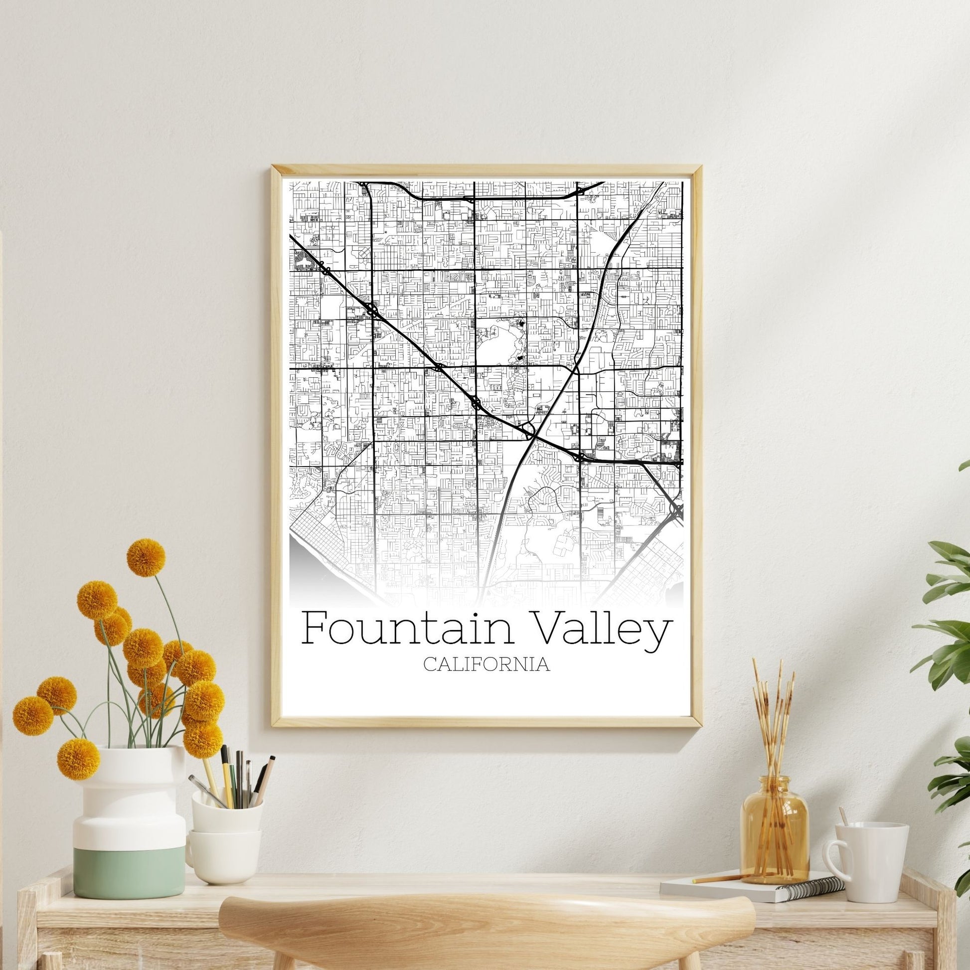 Fountain Valley California City Map Poster - GroovyGrove