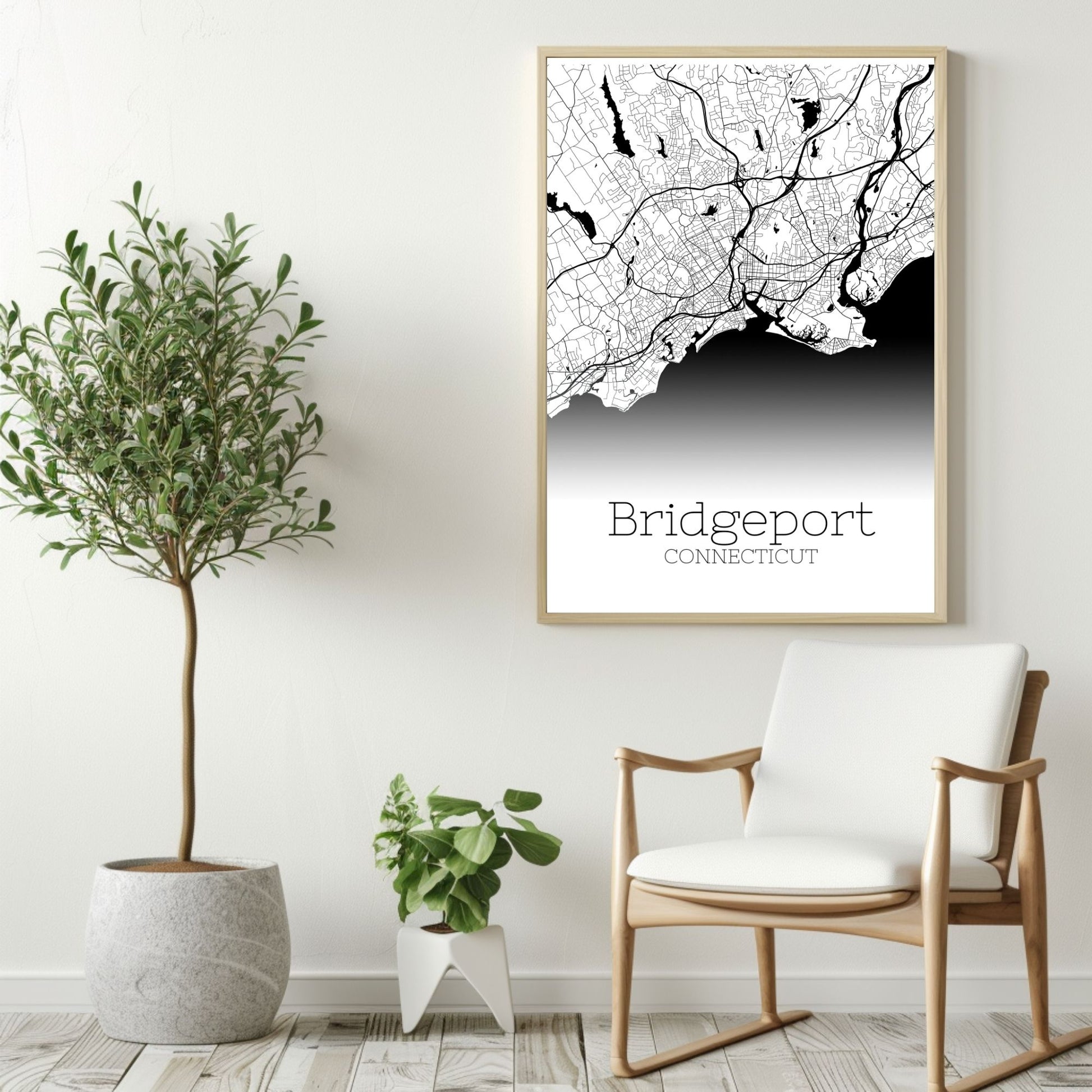 Bridgeport Connecticut City Map Poster - GroovyGrove