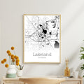 Lakeland Florida City Map Poster - GroovyGrove