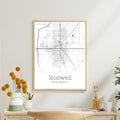 Roswell New Mexico City Map Poster - GroovyGrove