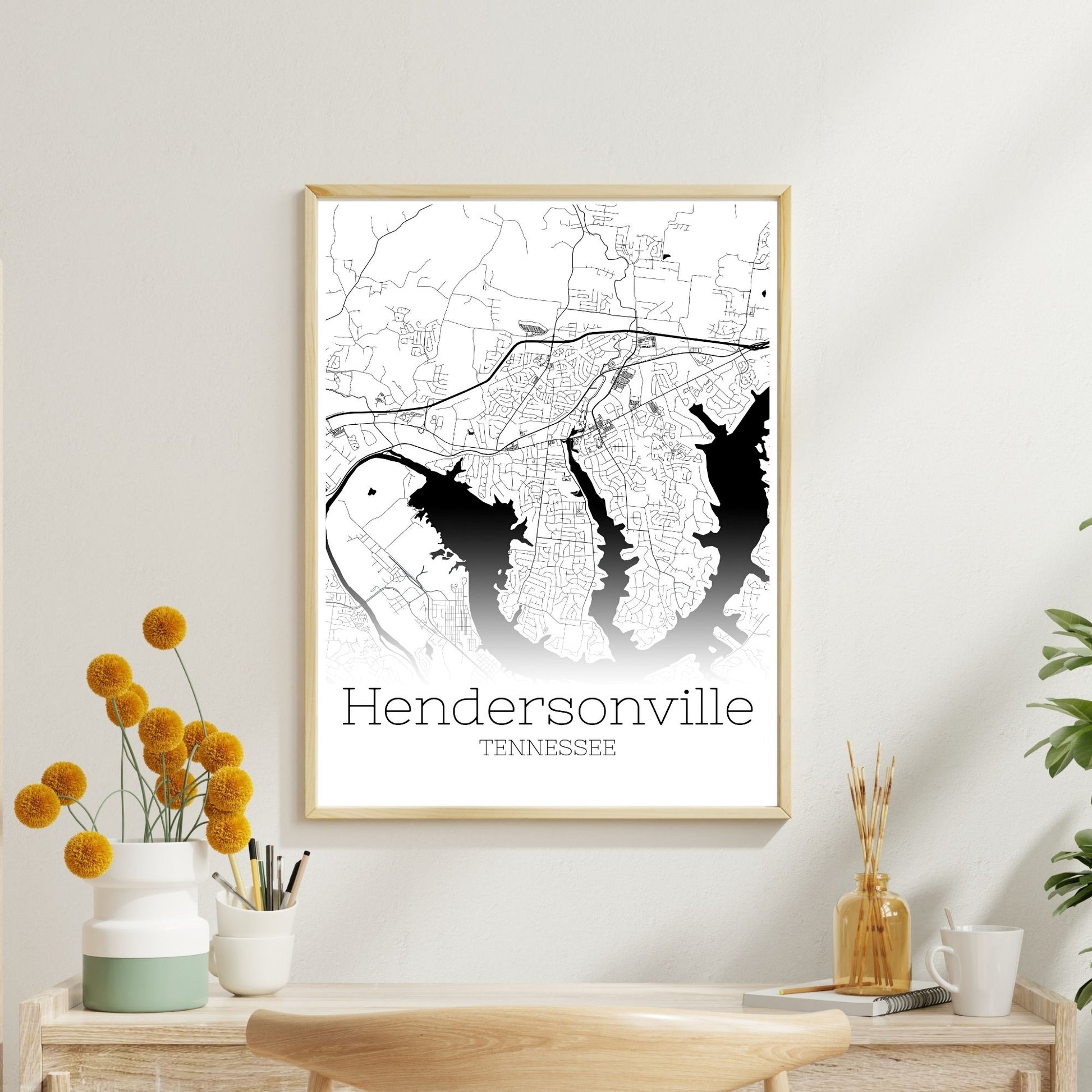 Hendersonville Tennessee City Map Poster - GroovyGrove