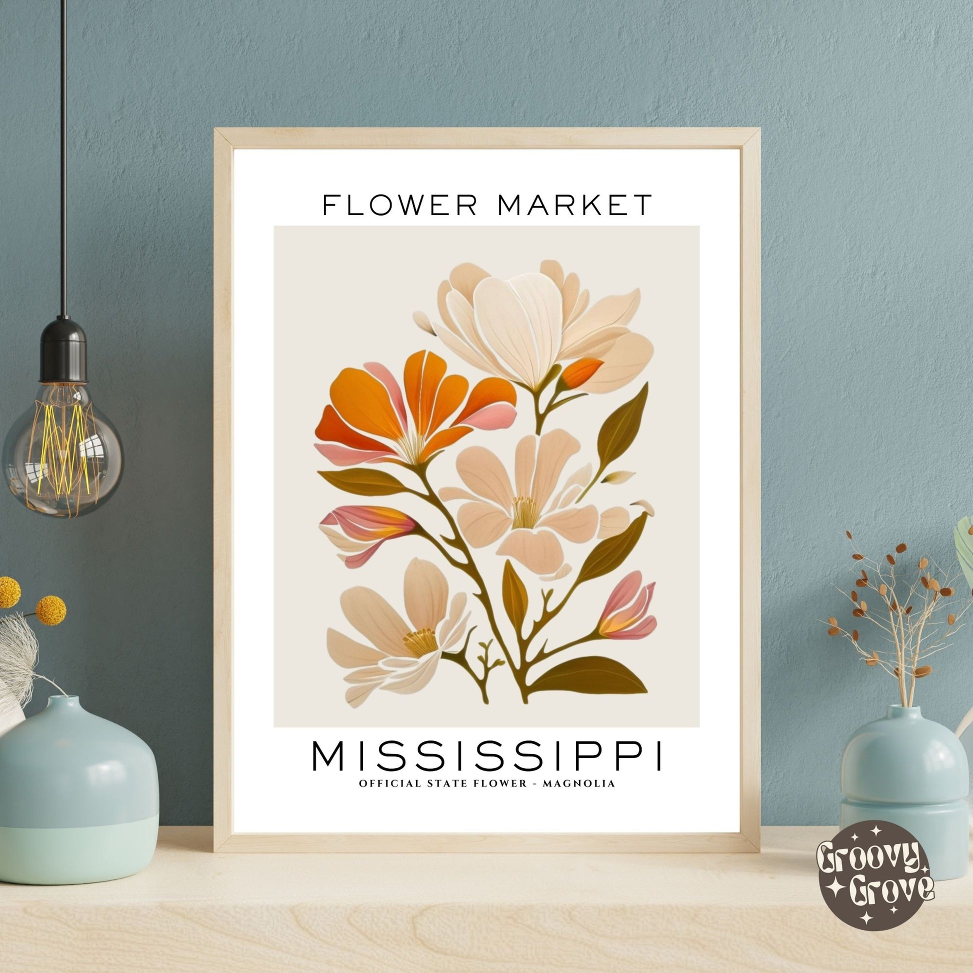 Mississippi Flower Market Poster - GroovyGrove