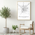 Bloomington Illinois City Map Poster - GroovyGrove