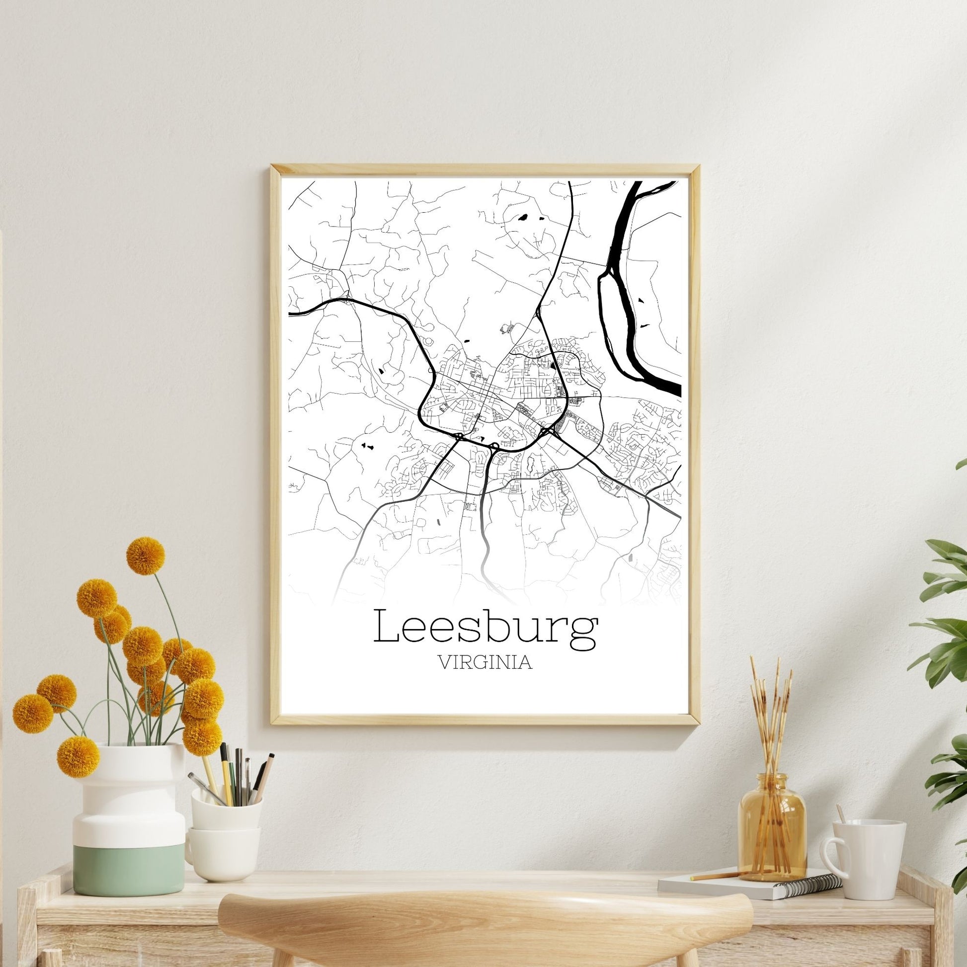 Leesburg Virginia City Map Poster - GroovyGrove