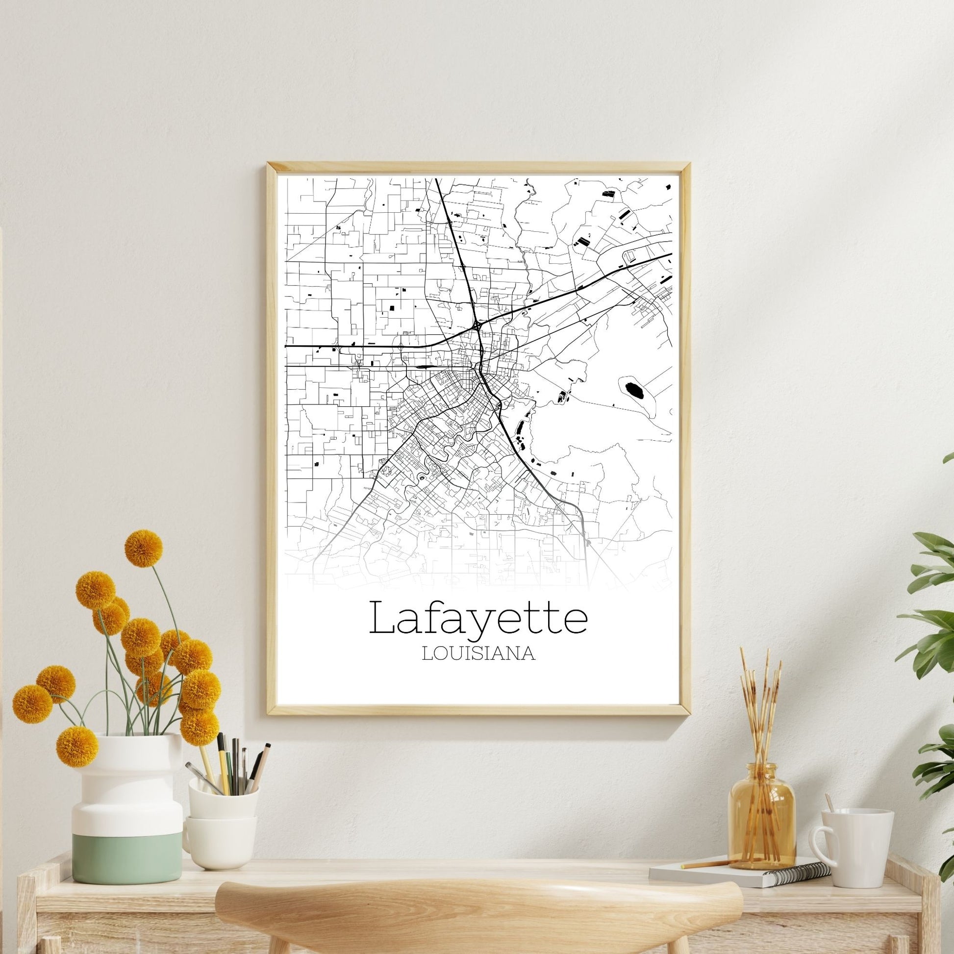 Lafayette Louisiana City Map Poster - GroovyGrove