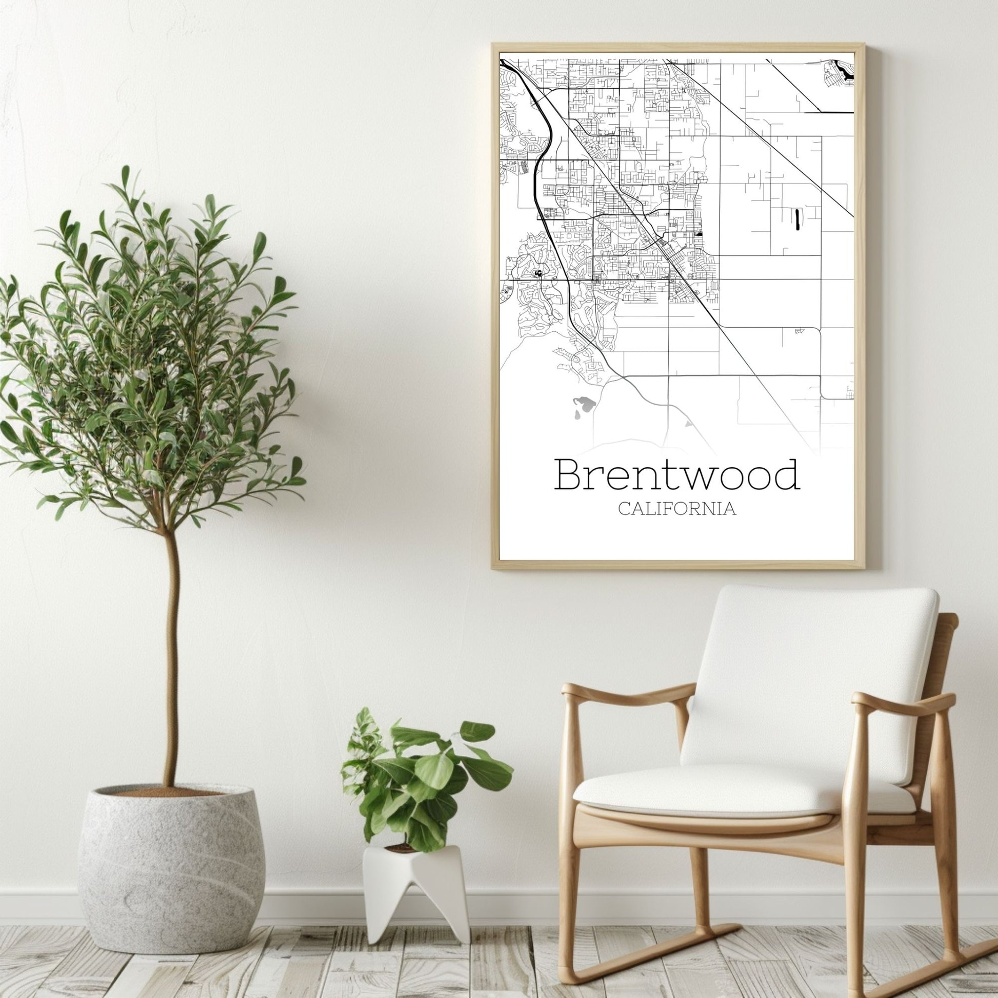 Brentwood California City Map Poster - GroovyGrove