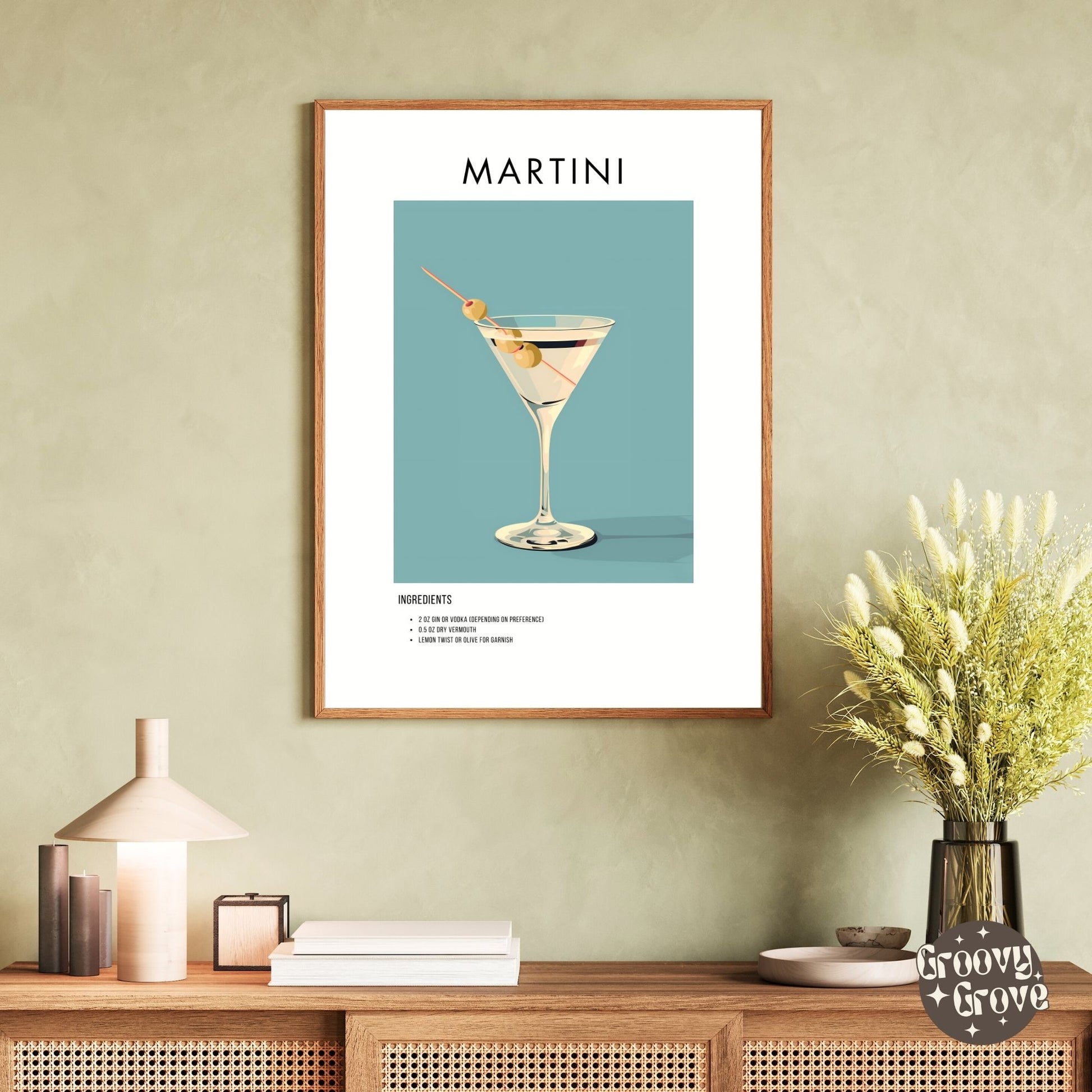 Martini Retro Cocktail Poster - GroovyGrove