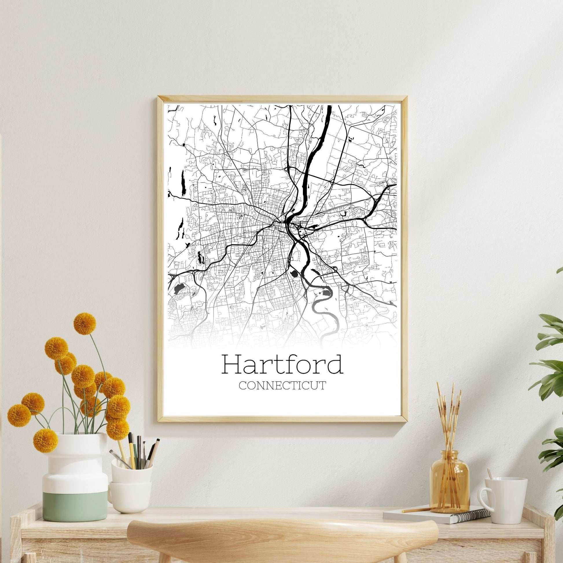 Hartford Connecticut City Map Poster - GroovyGrove