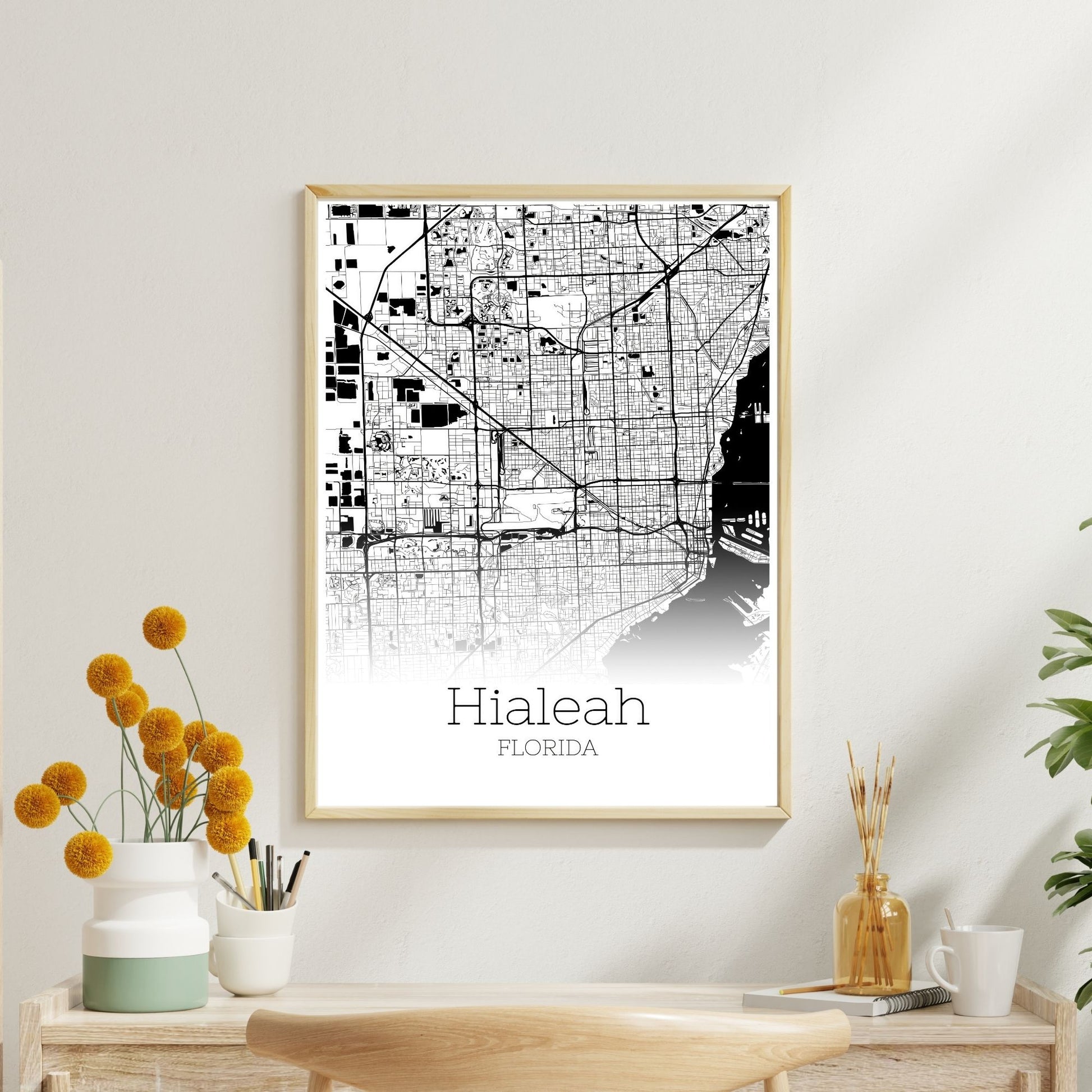 Hialeah Florida City Map Poster - GroovyGrove