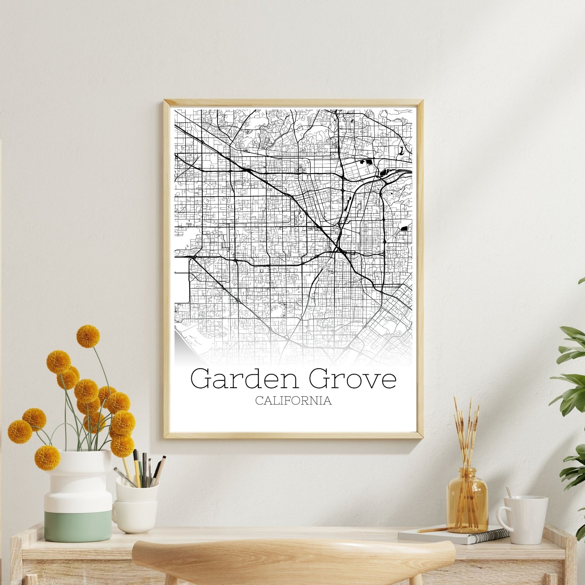 Garden Grove California City Map Poster - GroovyGrove