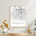 West Valley City Utah Map Poster - GroovyGrove