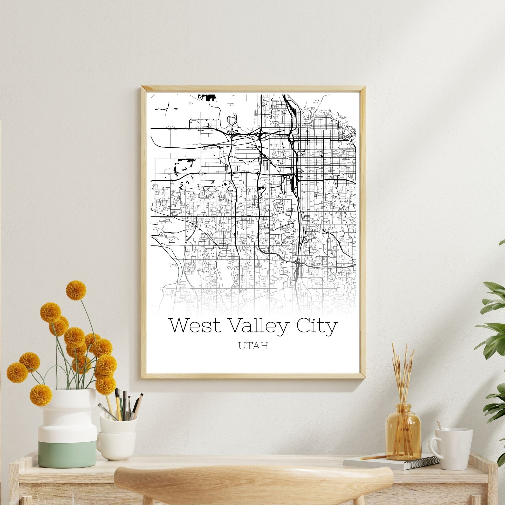 West Valley City Utah Map Poster - GroovyGrove