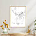 St. George Utah City Map Poster - GroovyGrove