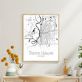 Terre Haute Indiana City Map Poster - GroovyGrove