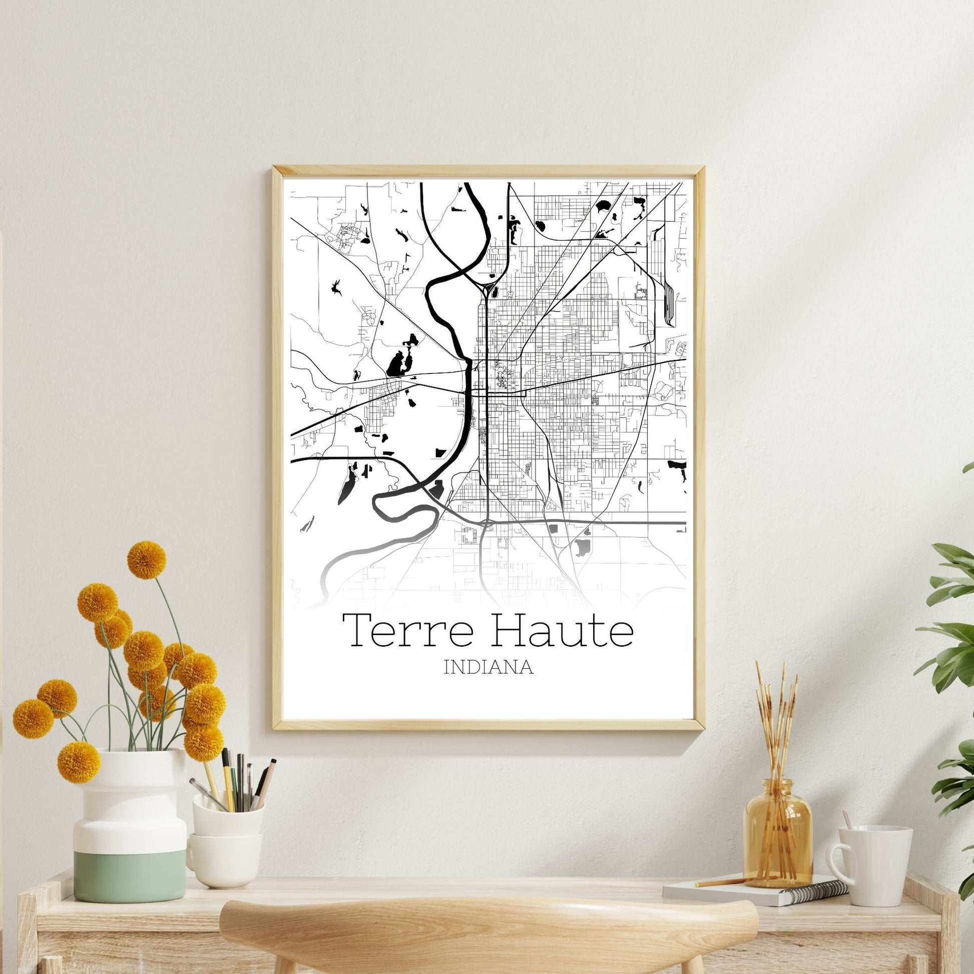 Terre Haute Indiana City Map Poster - GroovyGrove