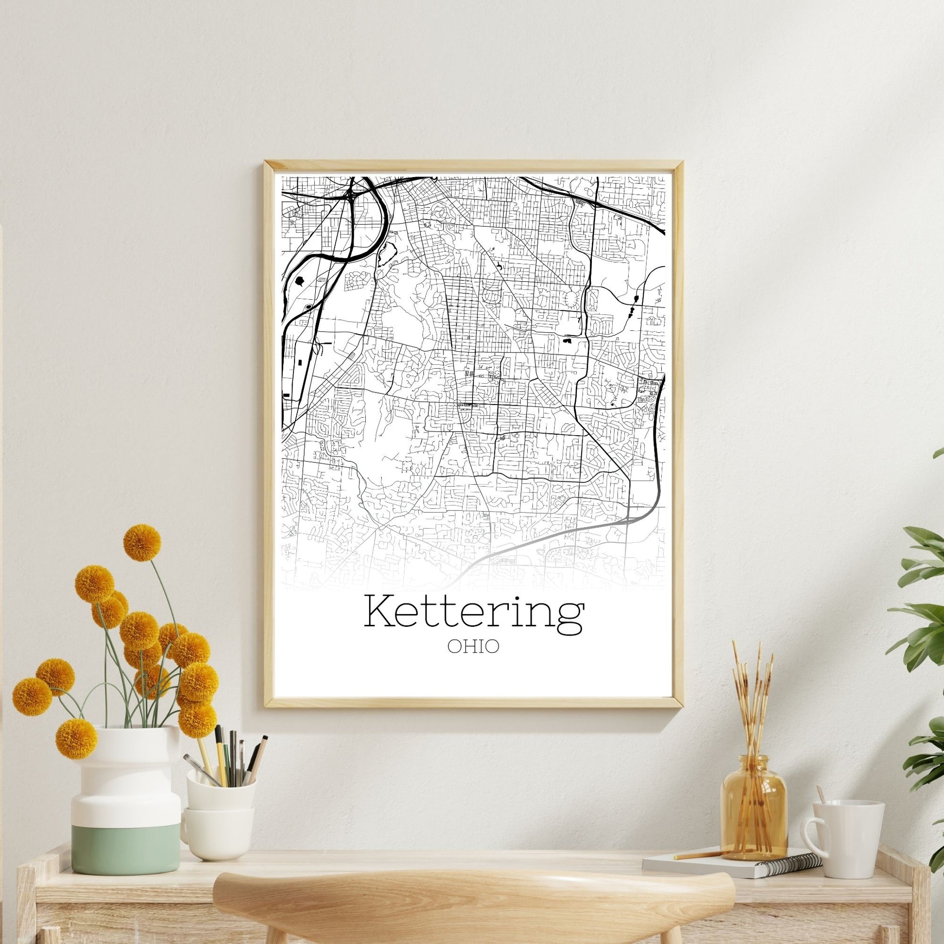 Kettering Ohio City Map Poster - GroovyGrove