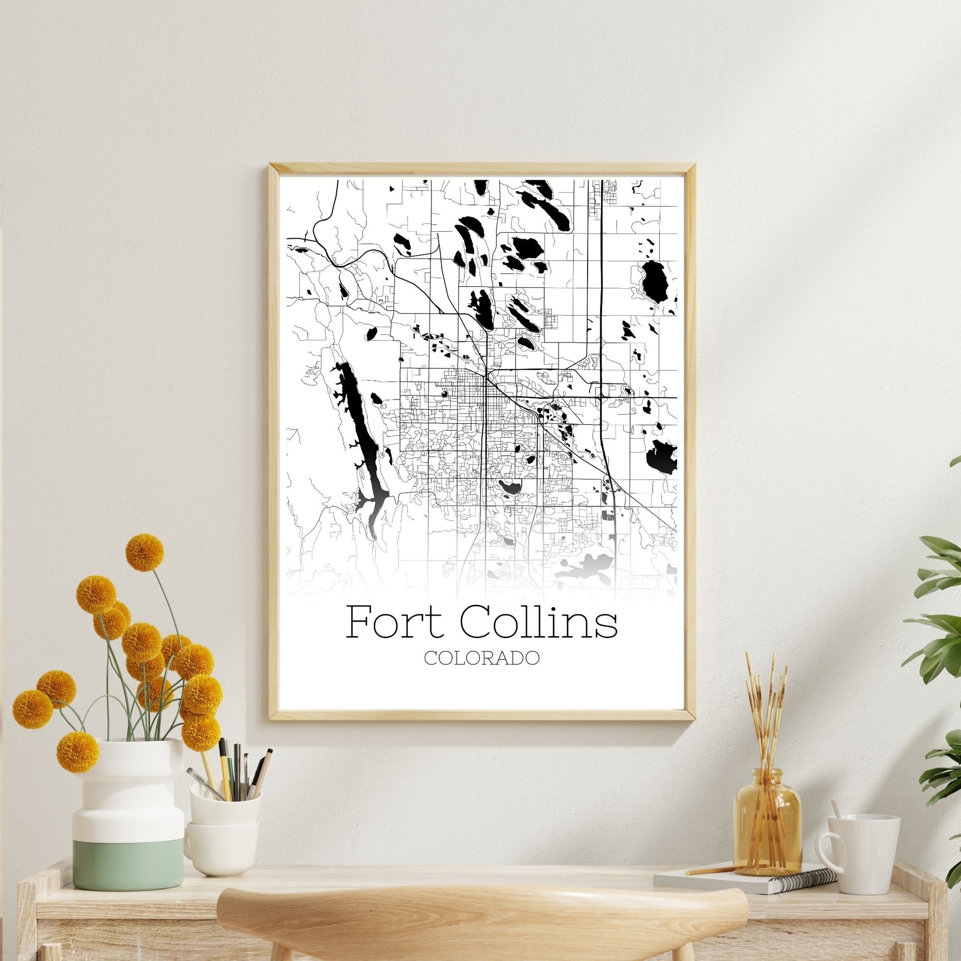 Fort Collins Colorado City Map Poster - GroovyGrove