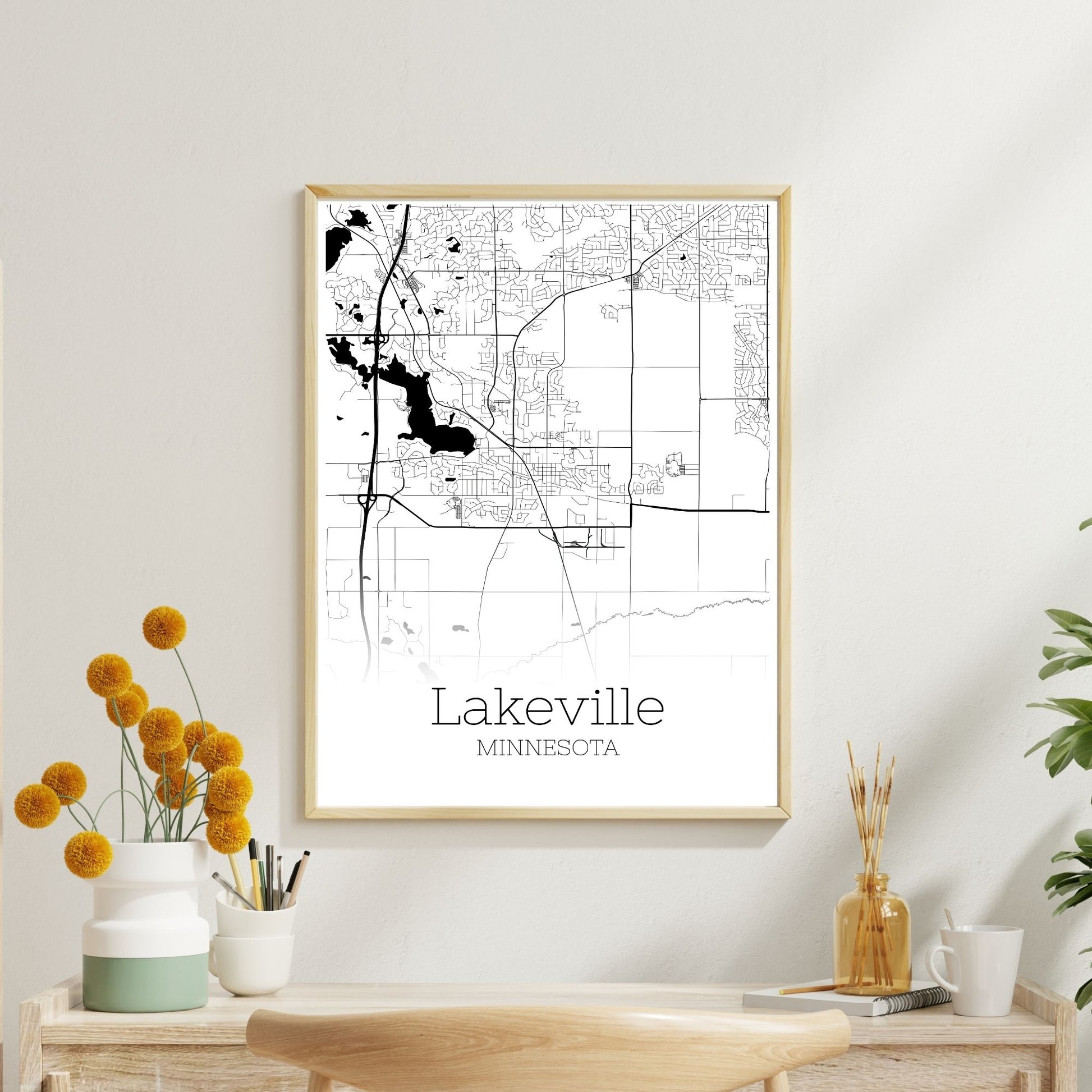 Lakeville Minnesota City Map Poster - GroovyGrove