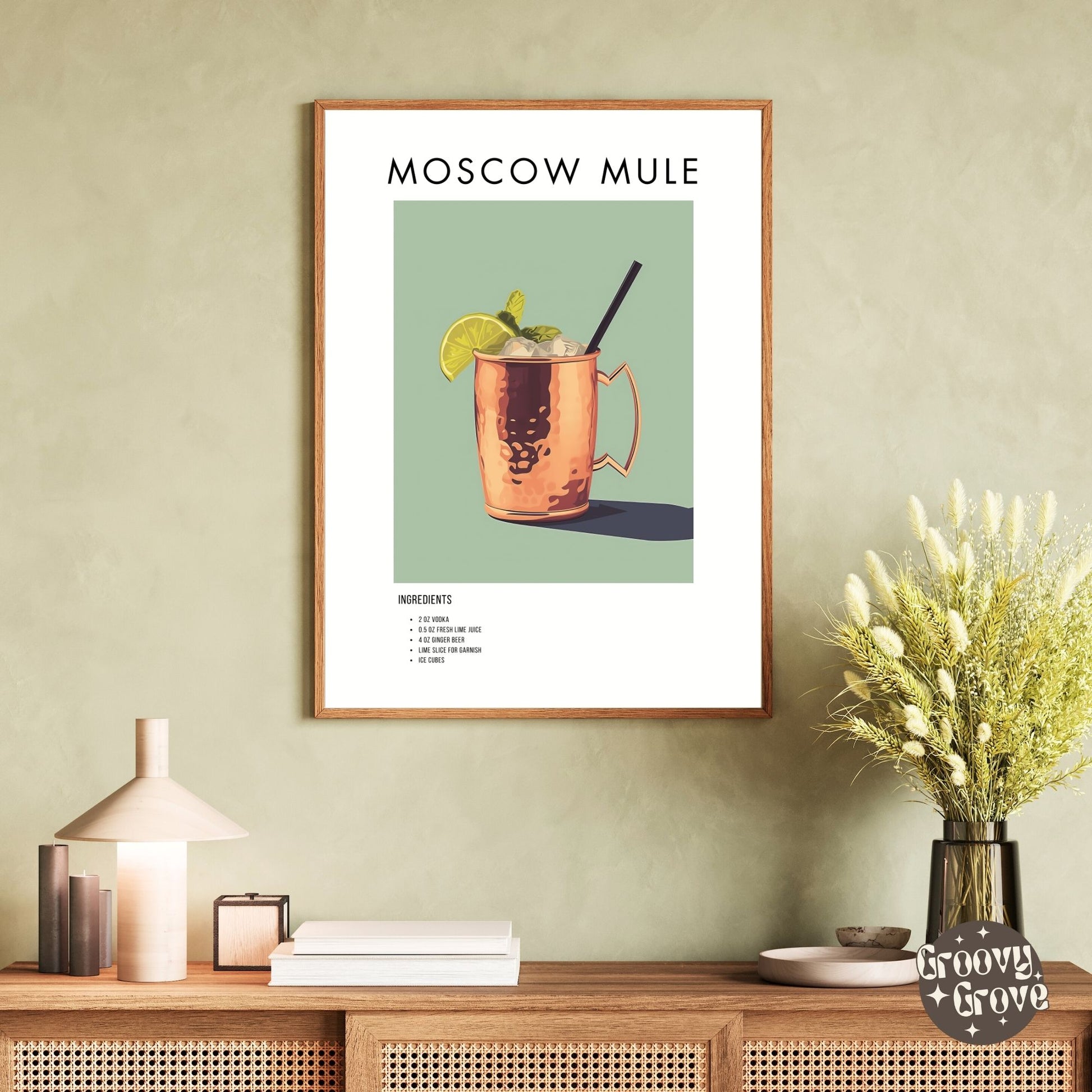 Moscow Mule Retro Cocktail Poster - GroovyGrove