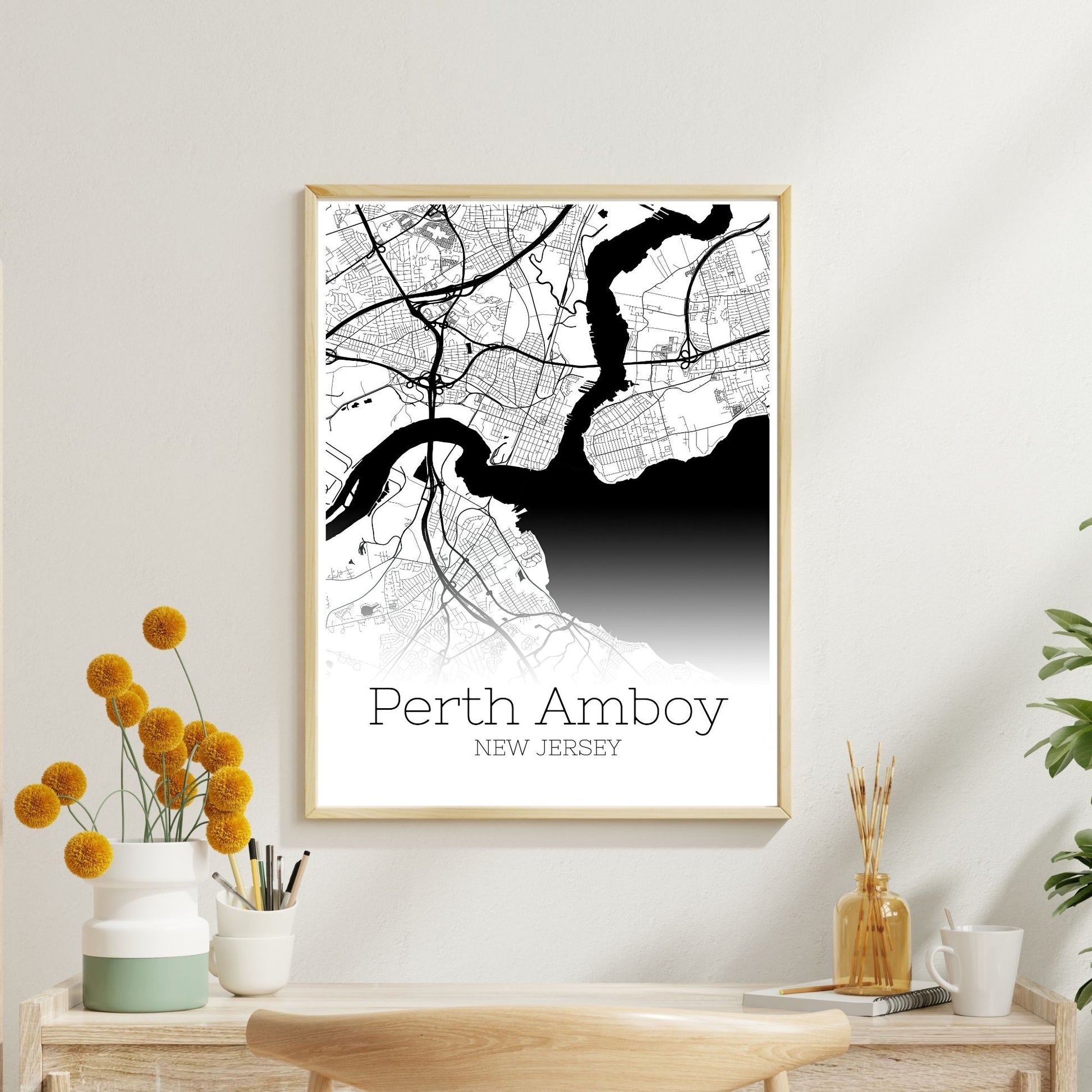 Perth Amboy New Jersey City Map Poster - GroovyGrove