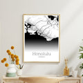 Honolulu Hawaii City Map Poster - GroovyGrove