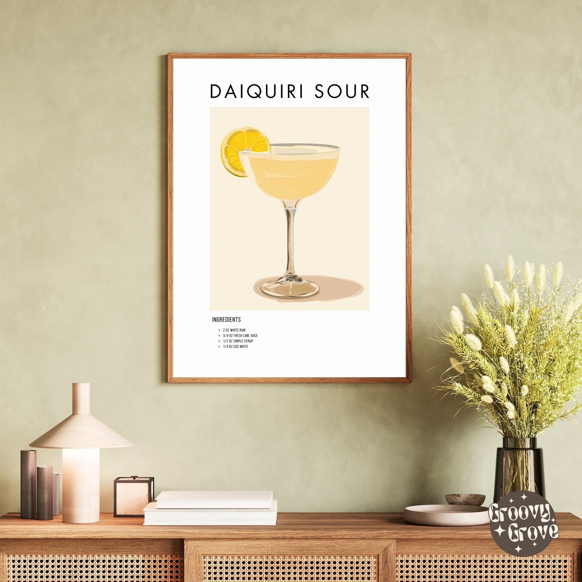 Daiquiri Sour Retro Cocktail Poster - GroovyGrove