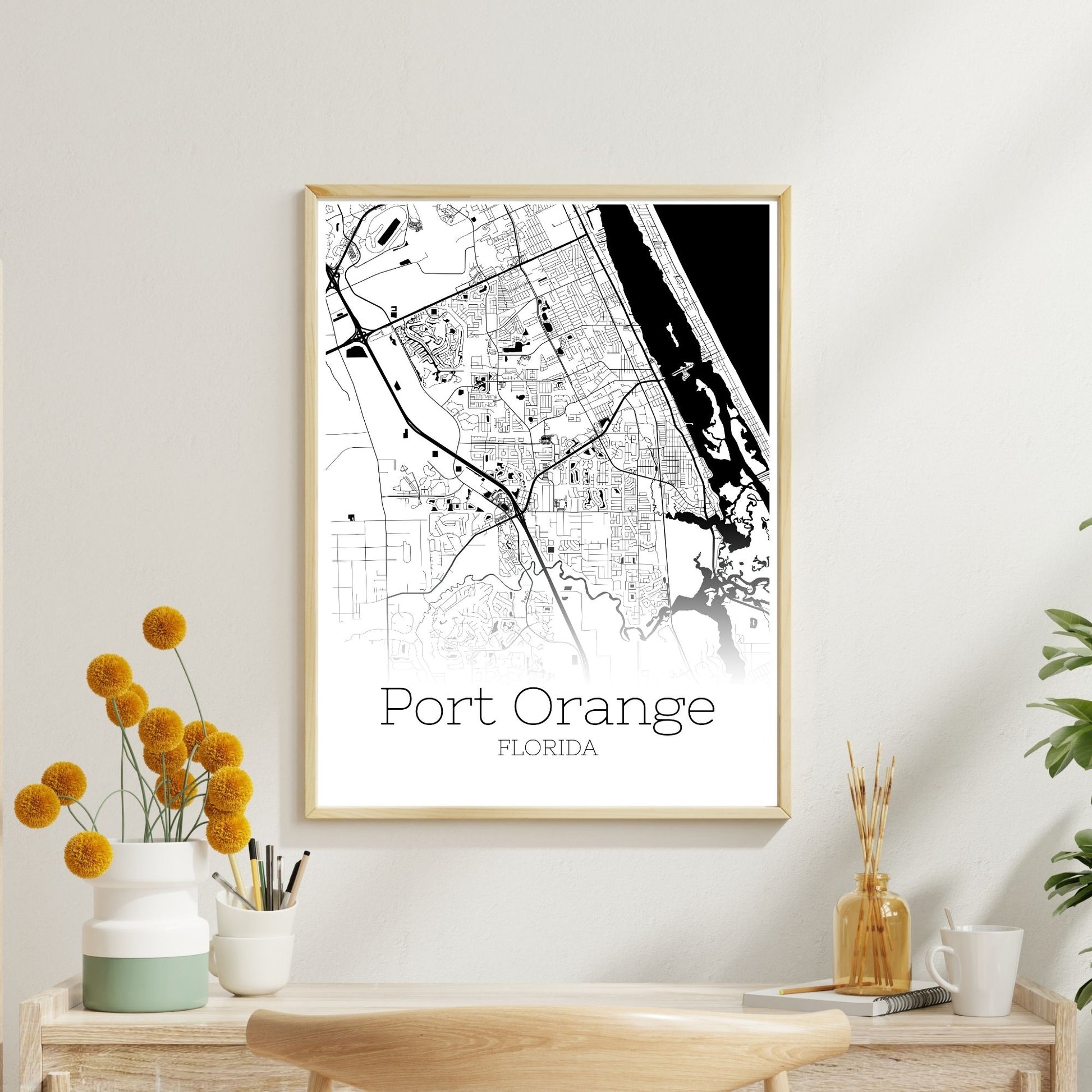 Port Orange Florida City Map Poster - GroovyGrove