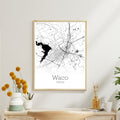 Waco Texas City Map Poster - GroovyGrove